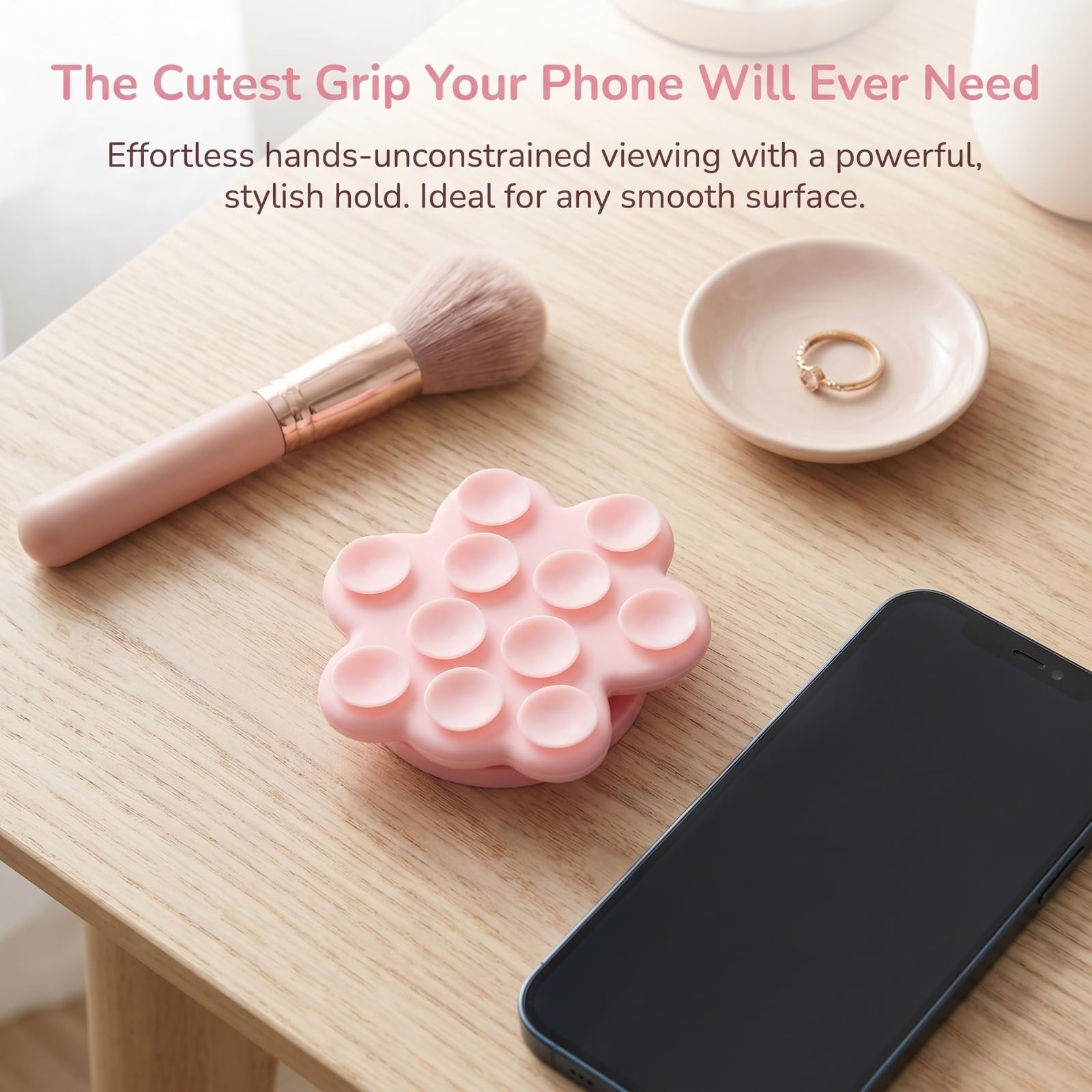 Handy Saugnapf Halterung Magnet Handyhalterung Niedlicher Katzenpfotenhalter Magnetische Handyhalterung Magnet Phone Holder Kompatibel mit iPhone und Android für Dusche TikTok Videos Selfies (Rosa)