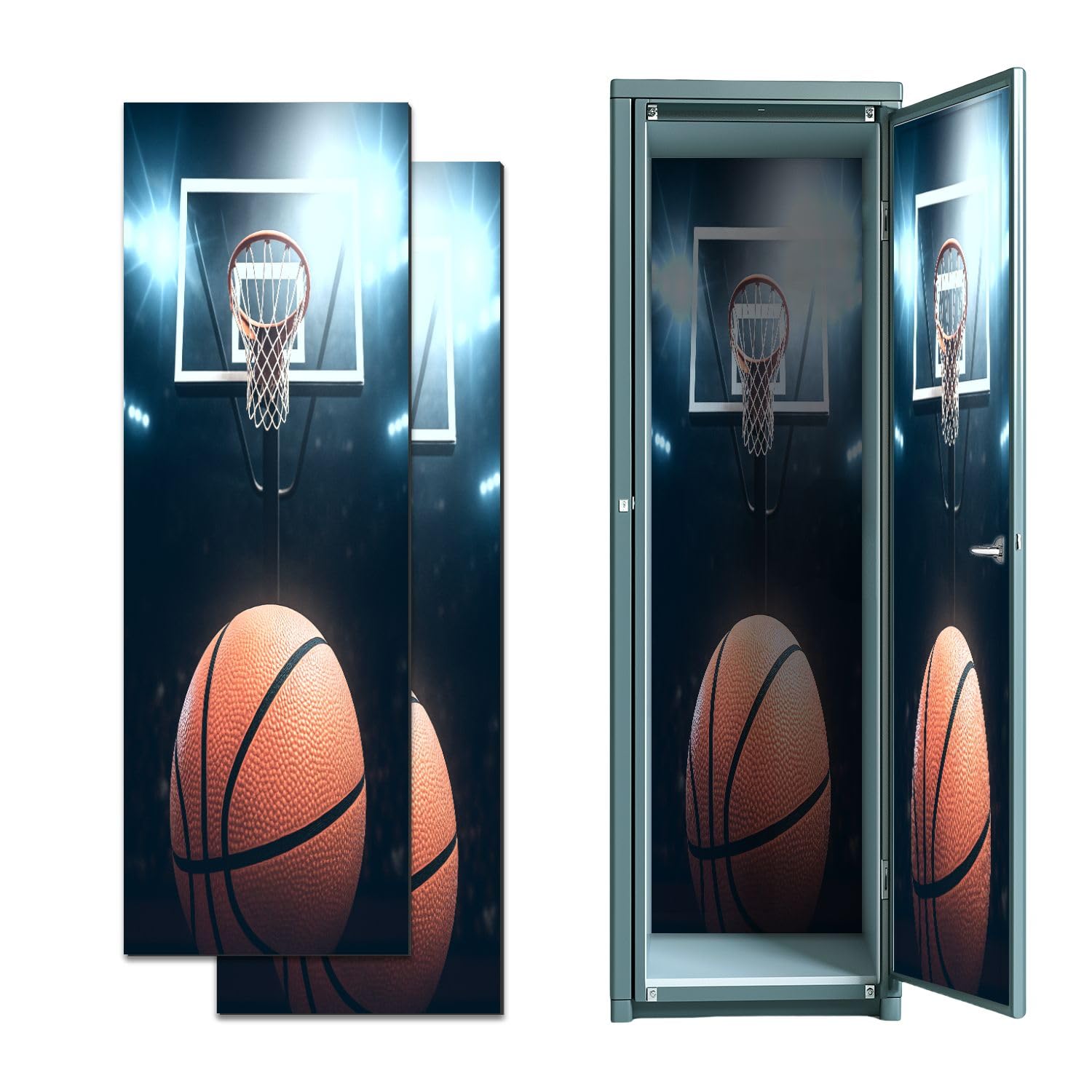 Décoration de casier de basket-ball magnétique amovible x2