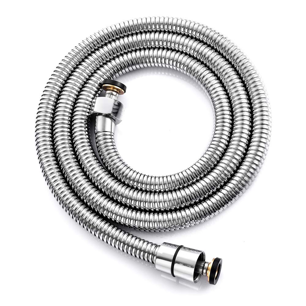UMIRIO Extra Long Shower Hose Extension Replacement 59 inch，Handheld Shower Head Hose For RV Flexible Shower Sprayer Hose Toilet Hose Shower Cord Cable Extension，Stainless Steel,Chrome