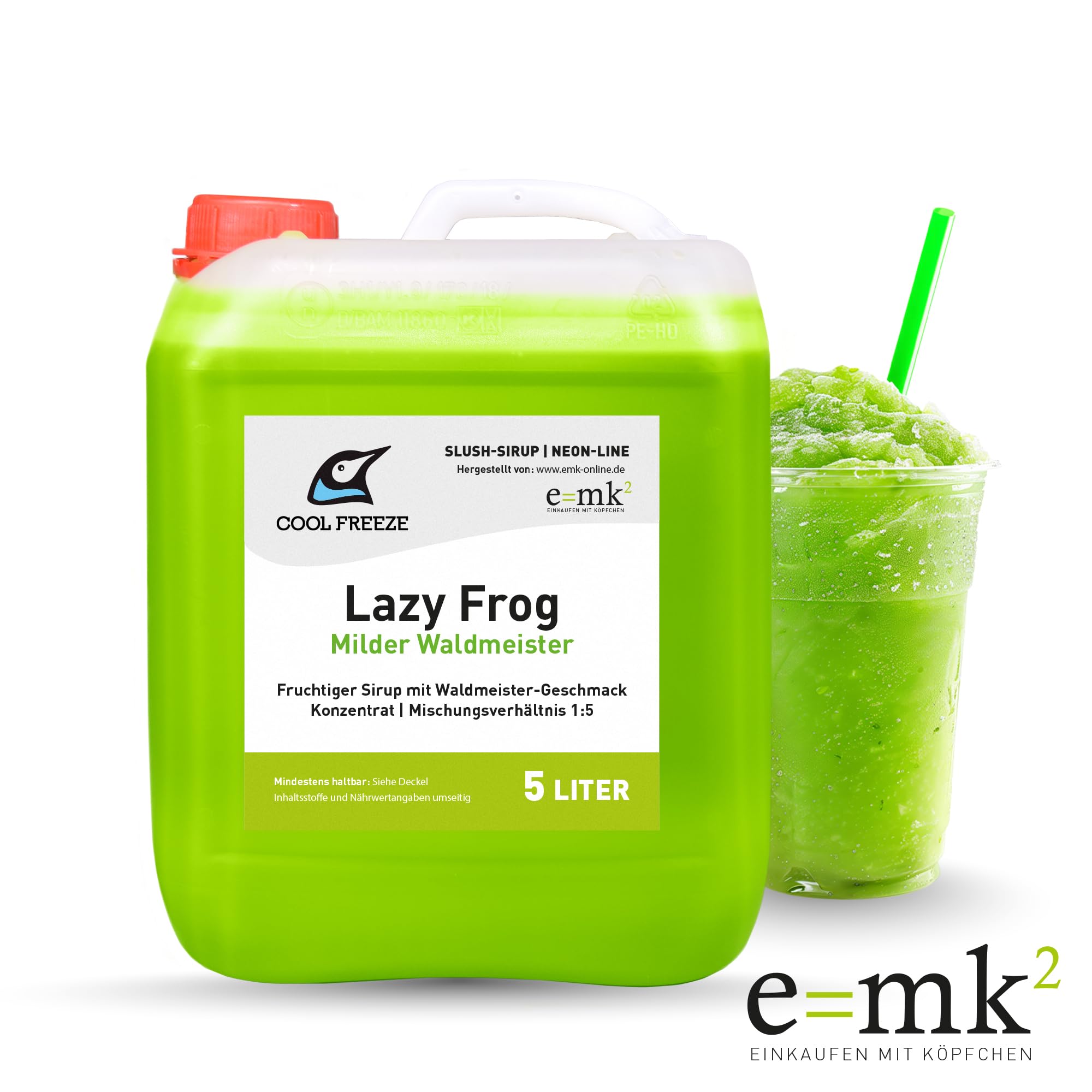 Slush-Eis-Sirup 4×5 L Set – Cola, Pfirsich, Waldmeister & Blaubeere | Konzentrat 1:5 Mix-Set | Glycerin Frei | Slushy Eis selber machen | Perfekt für Ninja Slushy Maschine | Premium Qualität