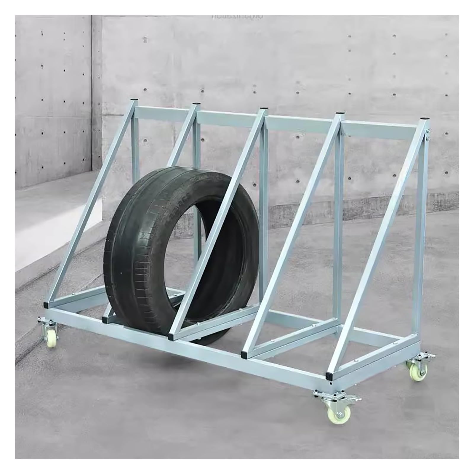Reifenregal Reifenständer Bodenstehendes Mobiles Reifenregal Für Die Garage – Für 4 Reifen, Robuster Rollwagen Für Autoreifen, Reifenlagerregal-Organizer Für Winterreifen/Sattelschlepperreifen
