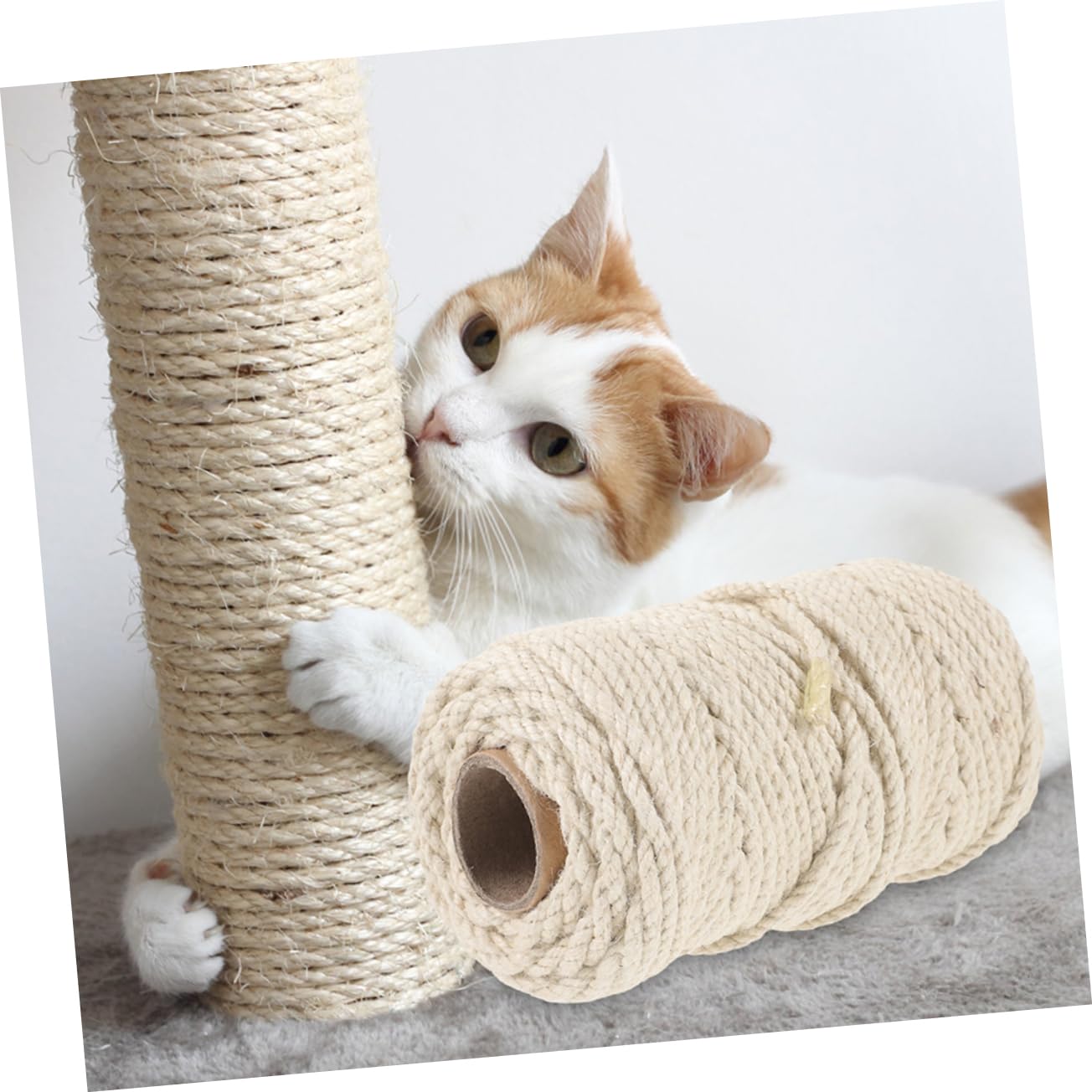 1rollo Cuerda De Sisal para Rascadores De Gatos Cuerda Resistente y Decorativa para Árbol Rascador para Manualidades y Reparación De Postes De Rascado