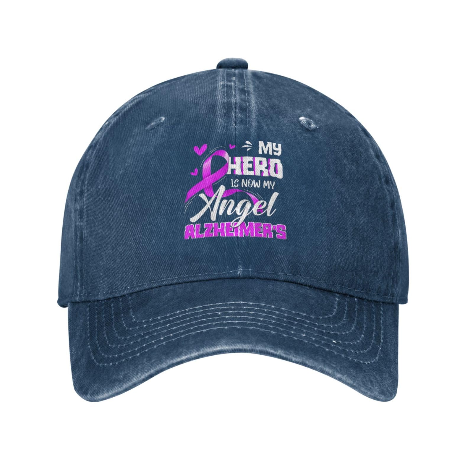 KWQDOZF Alzheimer'SAwareness Hat Baseball Cap Cowboy Hats Trucker Travel Hat Navy Blue