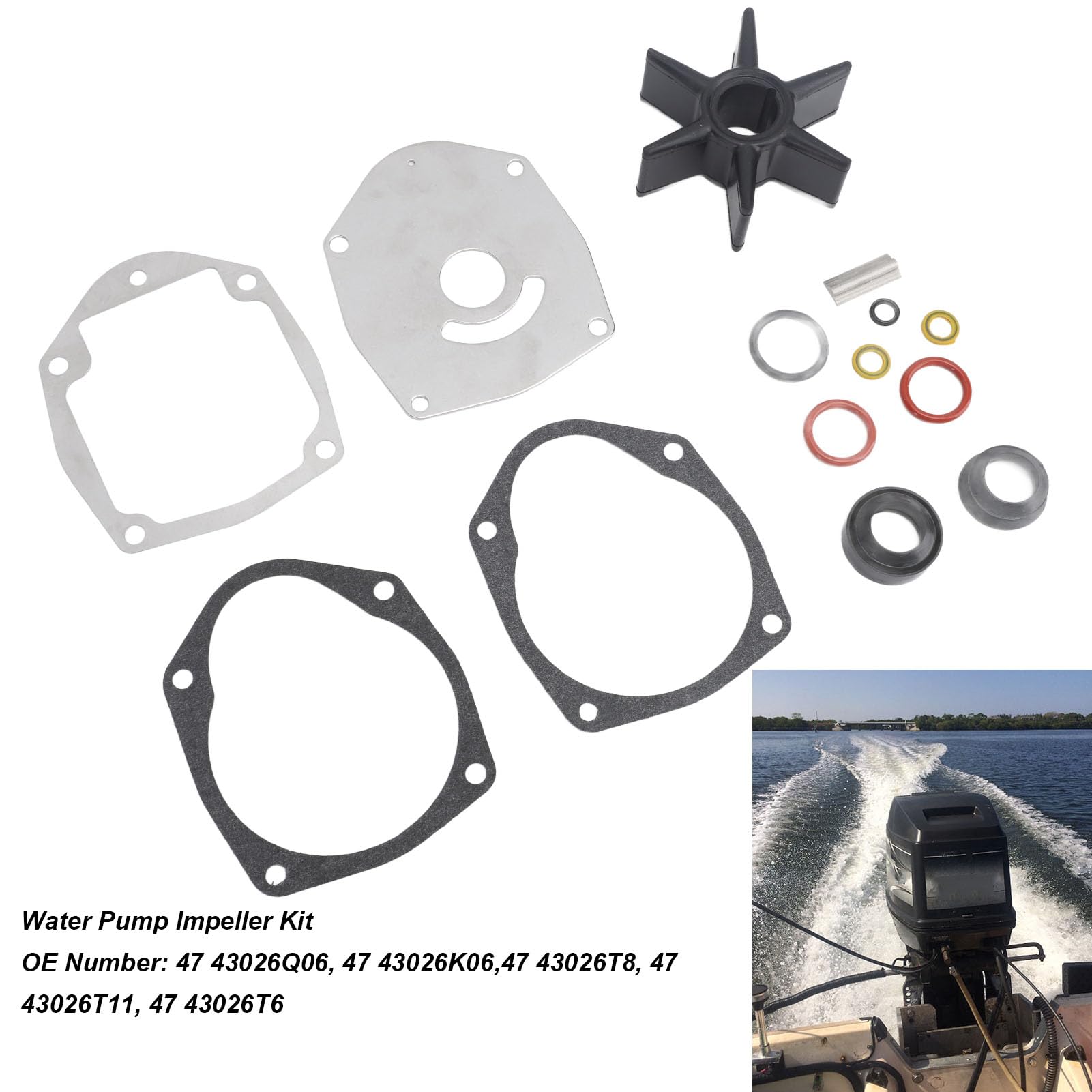 Zestaw Naprawczy Wirnika Pompy Wodnej 47 43026 Q06 Kompatybilny z Mercruiser Alpha One Gen 2