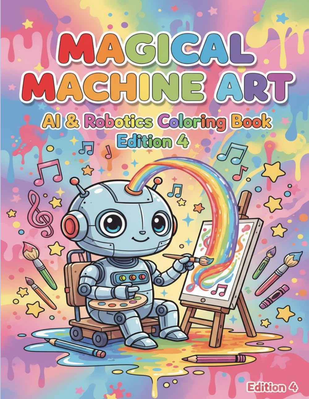 Magical Machine Art: A Fun Coloring Book About AI Art and Creativity (AI & Robotics Coloring Book Series)