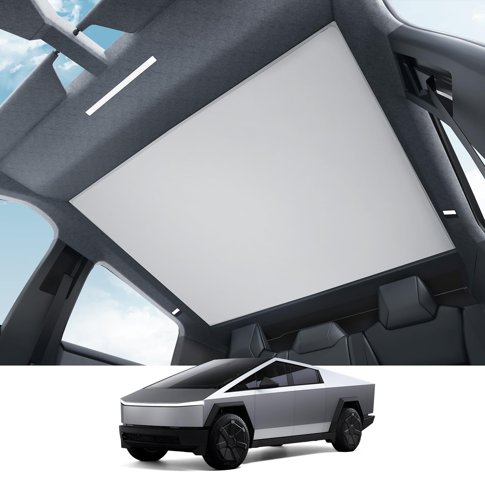 BASENOR Sunshade Roof for 2026-2024 Tesla Cybertruck Glass Roof Sun Shade