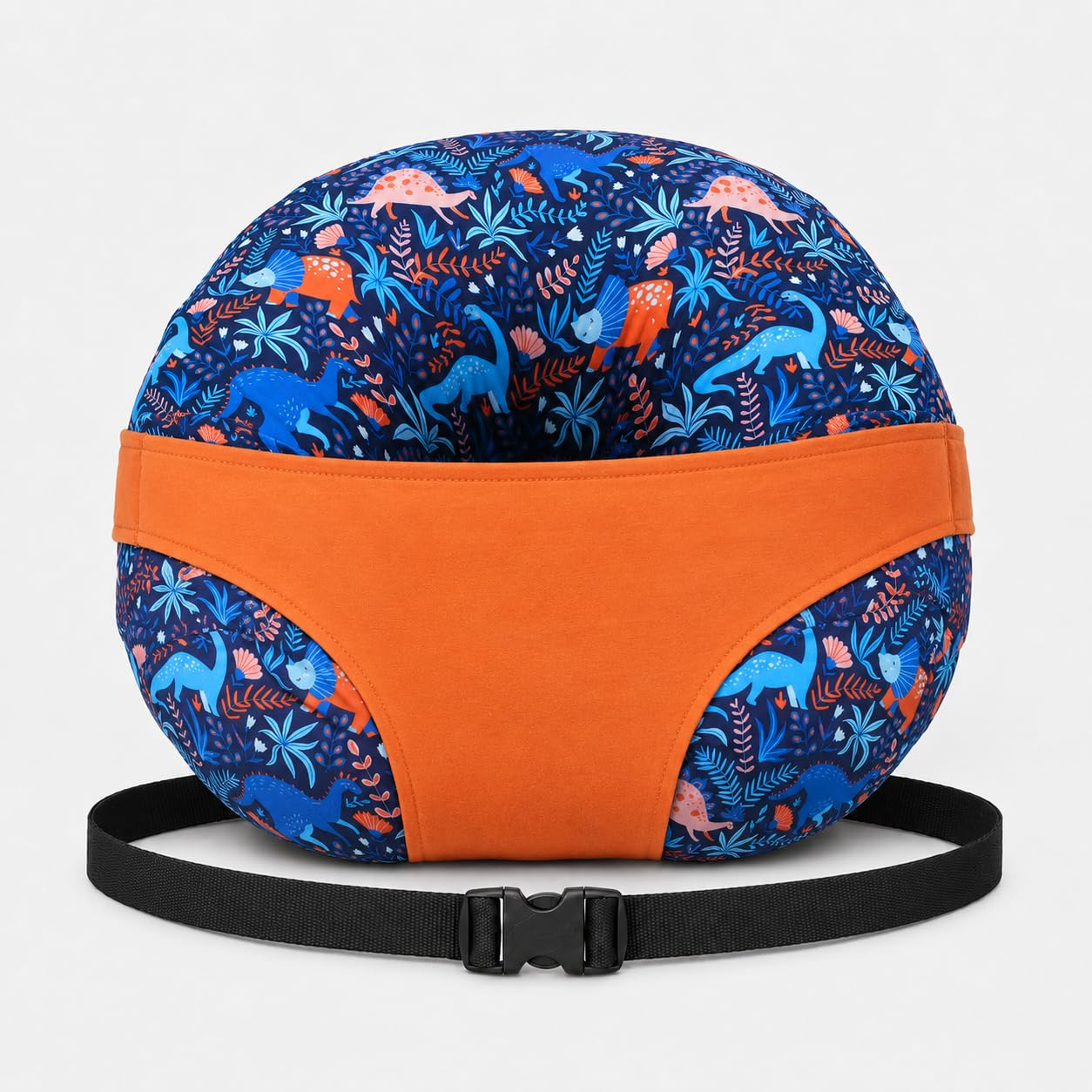 kradyl kroft 5in1 baby feeding pillow with 100% cotton removable cover | breastfeeding pillow | nursing pillow with belt and hoop (happy dinos)