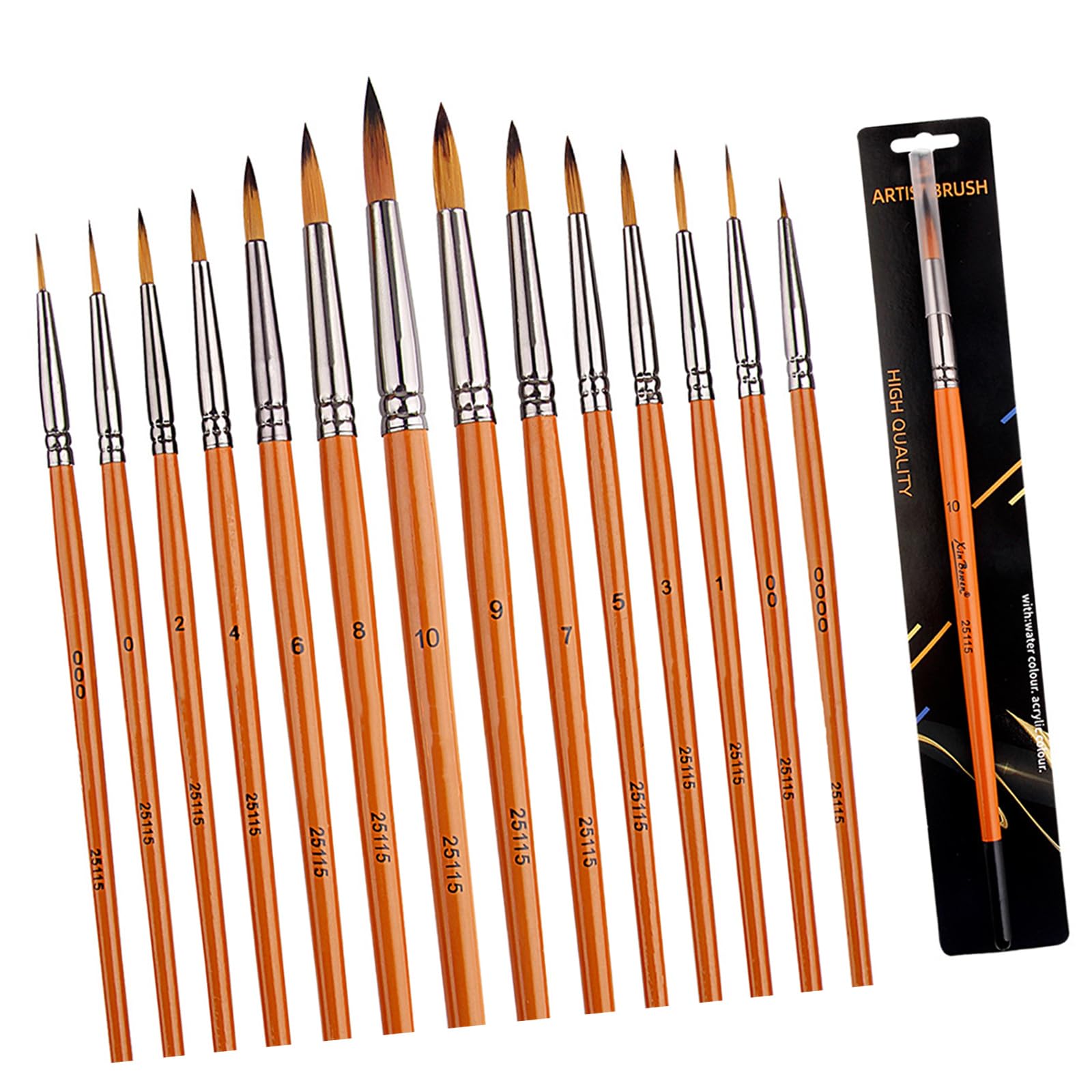 14Pcs Nylon Bristles Paint Brush Detail Paint Brush for Acrylic Watercolor Gouache Oil Painting Model Figurine Artwork Miniature Model Painting Brushes