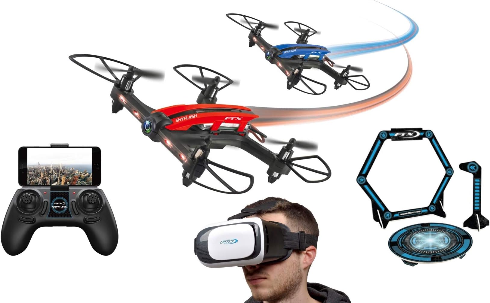 FTX Skyflash FPV Racing Drone, 720P Camera, VR Headset Goggles & Obstacles