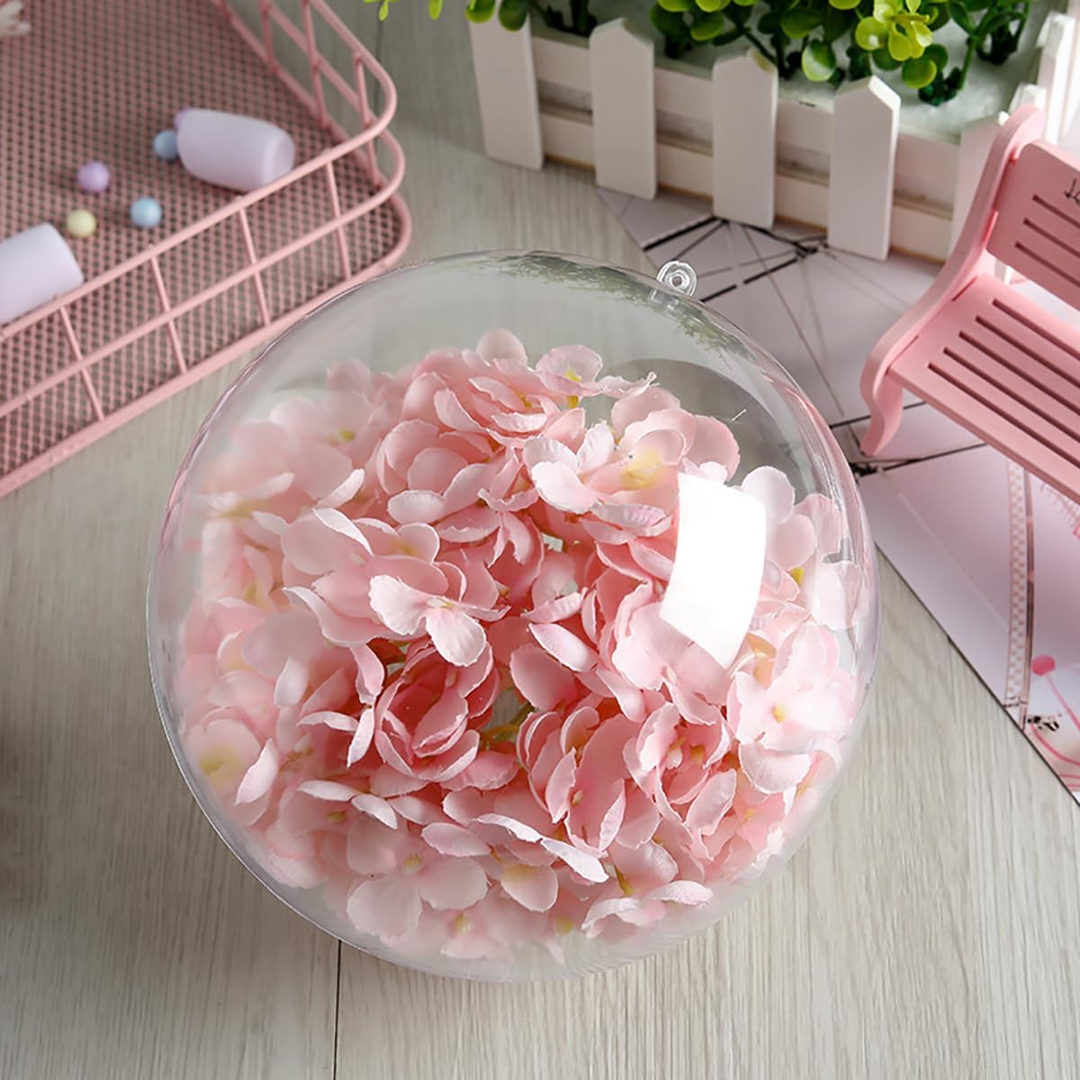 20 Pcs Christmas Ornaments Balls, 1.95inch/5cm Plastic Clear Refillable Decorative Ball, Clear Personalized Christmas Ornament for Crafts DIY, Wedding, Party, Valentine's Day Photo Ball, Home Decor