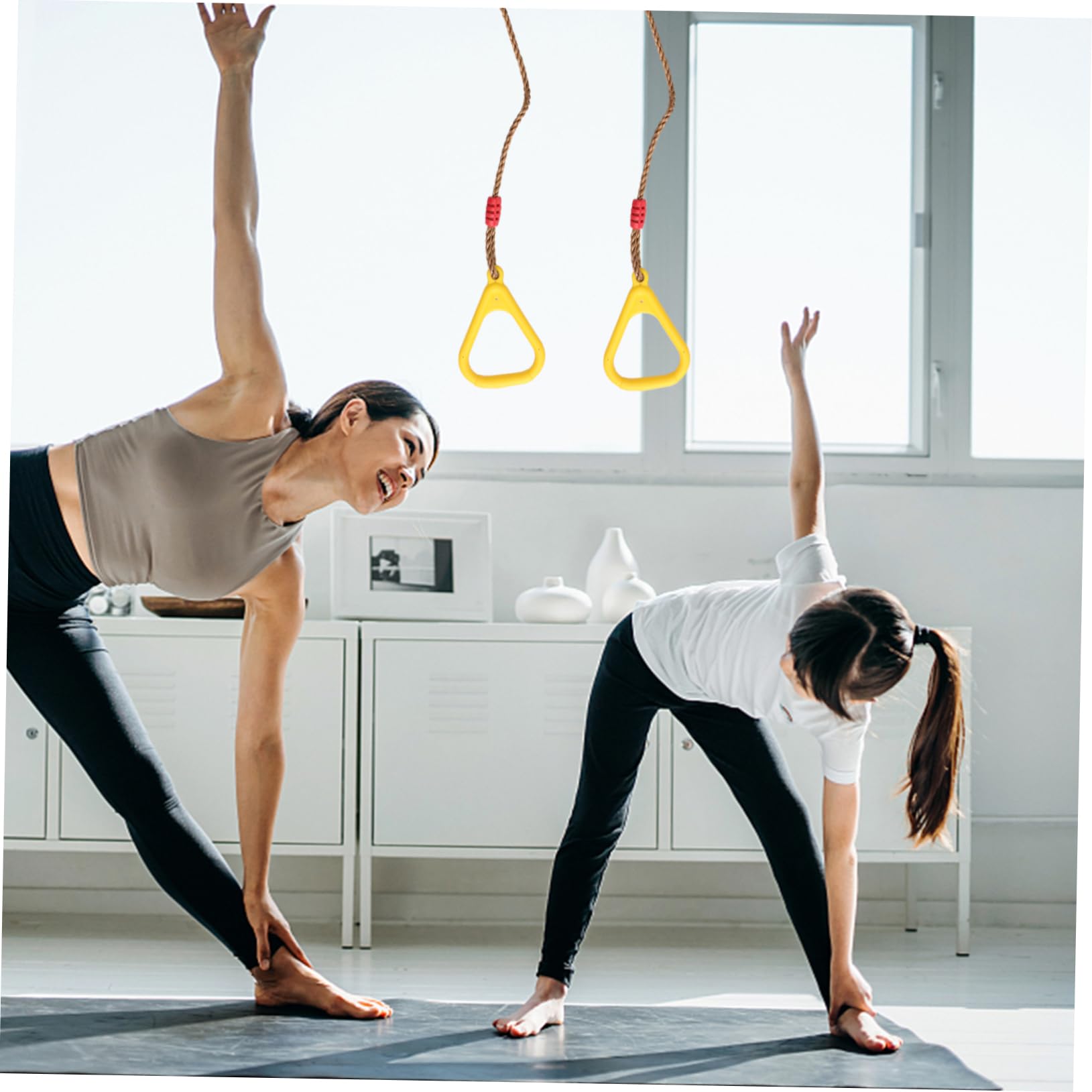 BESPORTBLE 1Pair Exercise Rings Durable Pull Handles for Training Stretch Ring for Indoor Workouts Non Slip Grip for Push Ups Pull Ups Fitness Equipment for Boys