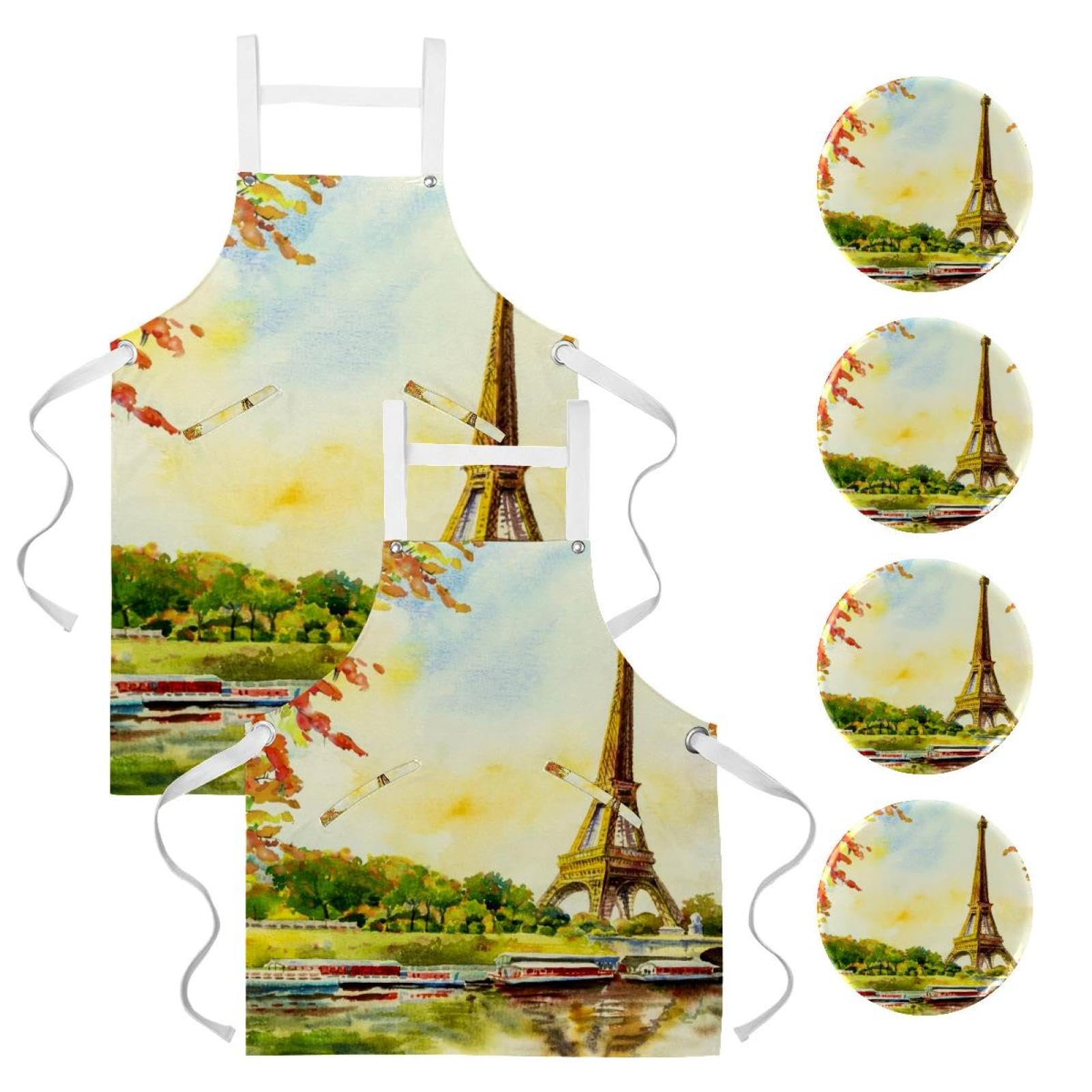 Tablier de cuisine multicolore One Large de qualité supérieure avec broches - 7