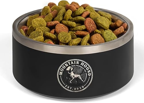 Mountain Hound Cuencos de acero inoxidable para perros, cuencos antideslizantes para alimentos y agua, fáciles de limpiar, de grado alimenticio, sin