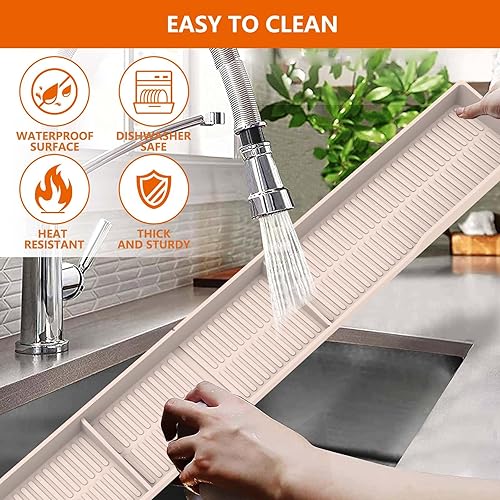 Miniatura 5 de AWOKE Estante superior para estufa de 30 pulgadas, estante magnético de material de silicona para la estufa, 3 particiones funcionales, organizador