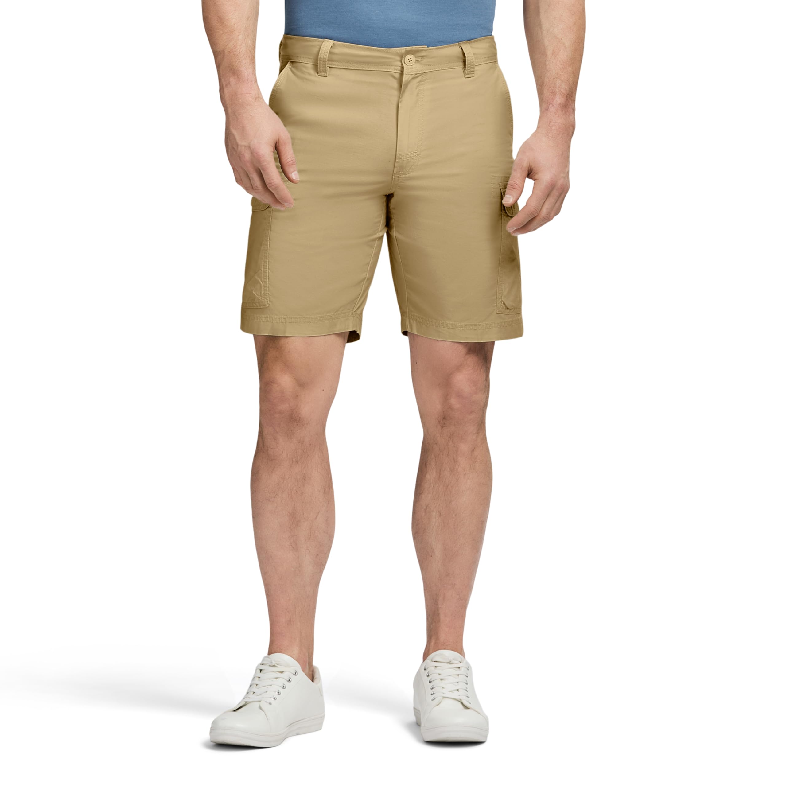 Izod Men's Saltwater Cargo Short, Cedarwood Khaki, 32