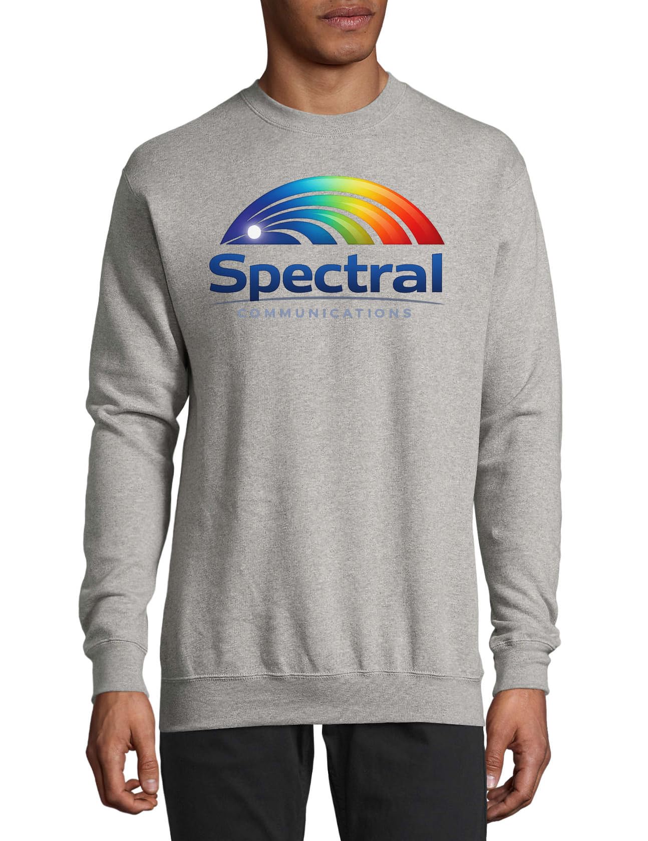 Coloré Spectrum Design Over Text Pull Coton Pull Pull Gris