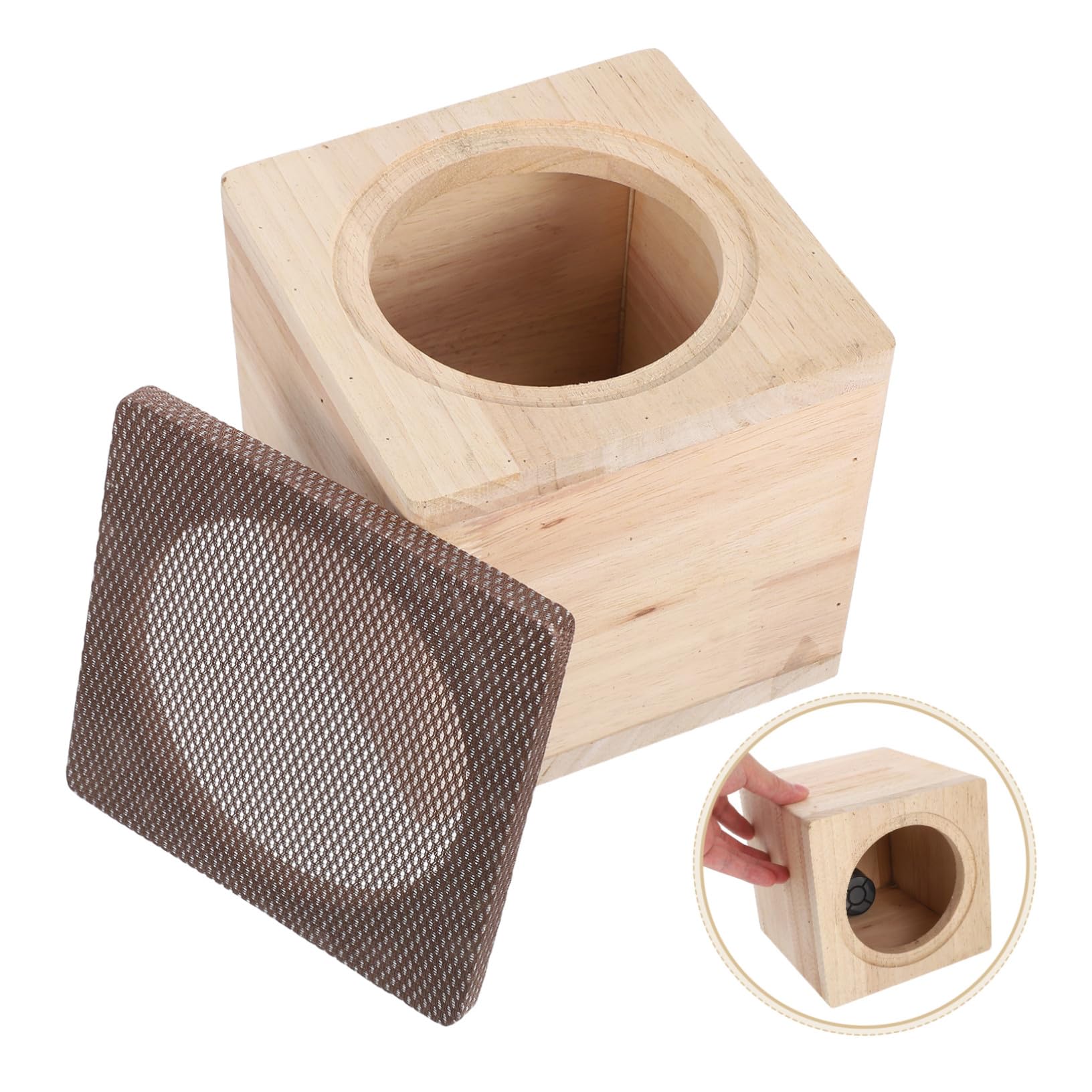 Cabilock Caja de Altavoz de Madera para Viajes Largos y Desplazamientos Diarios Beige de 4 Pulgadas Estructura Resistente Que Minimiza Vibraciones y Fácil Instalación para Coche