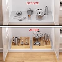 Vista 6 de Wood Pull Out Cabinet Organizer 11" W x 21" D, for 12" Cabinet Opening Heavy-Duty Sliding Drawers for Inside Cabinets Storage and Organization for