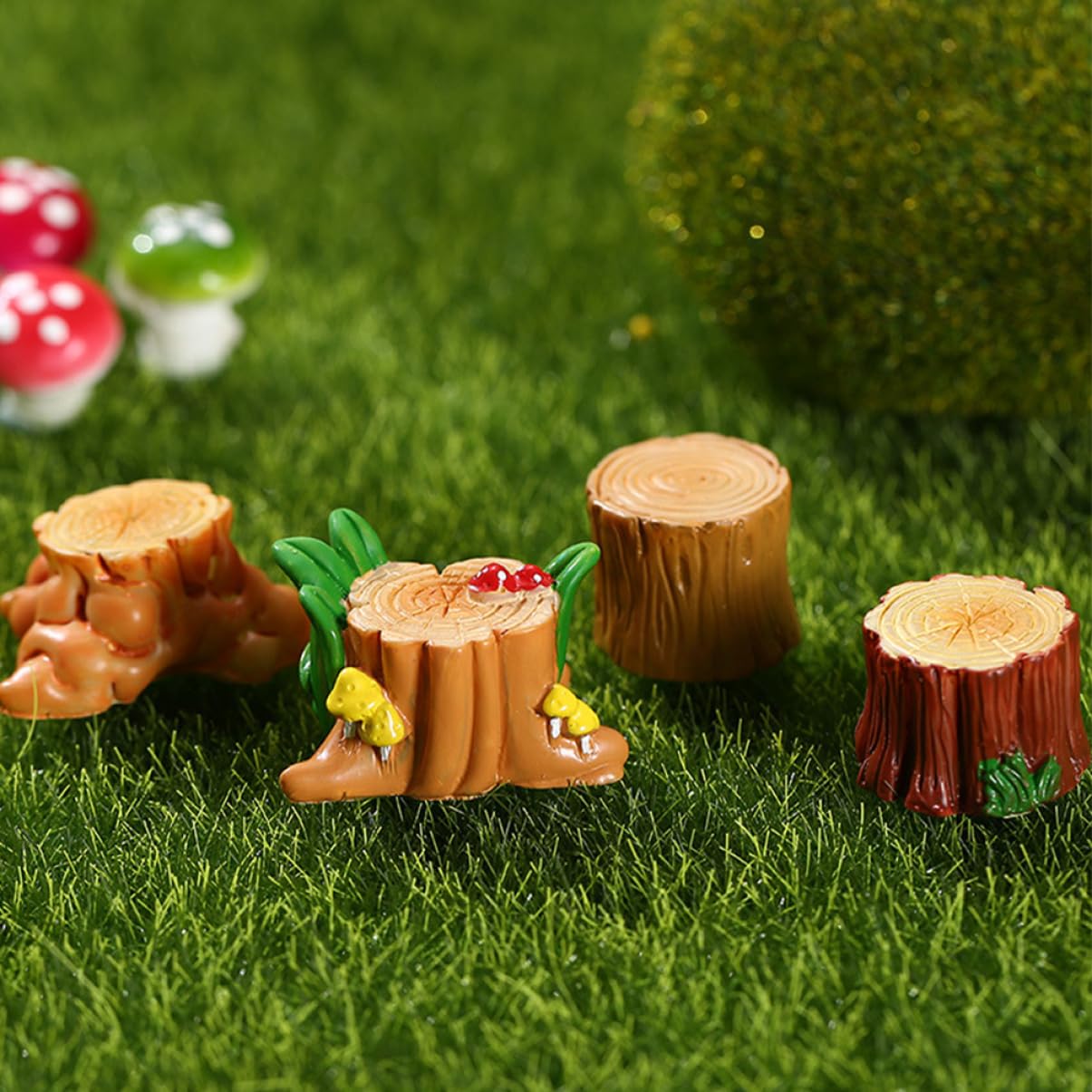 DECHOUS 32pezzi Miniature Ceppi Resina Per Paesaggistica Decorazioni Creative Per e Ambienti Domestici Modelli Di Albero Stump Per Paesaggi e Fai Da Te