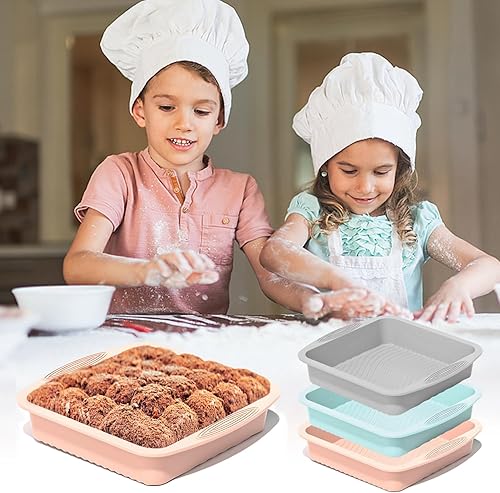 Miniatura 3 de SOV Molde cuadrado de silicona para tartas moldes de silicona de 10 pulgadas, antiadherentes, resistentes al calor, perfectos para pasteles,