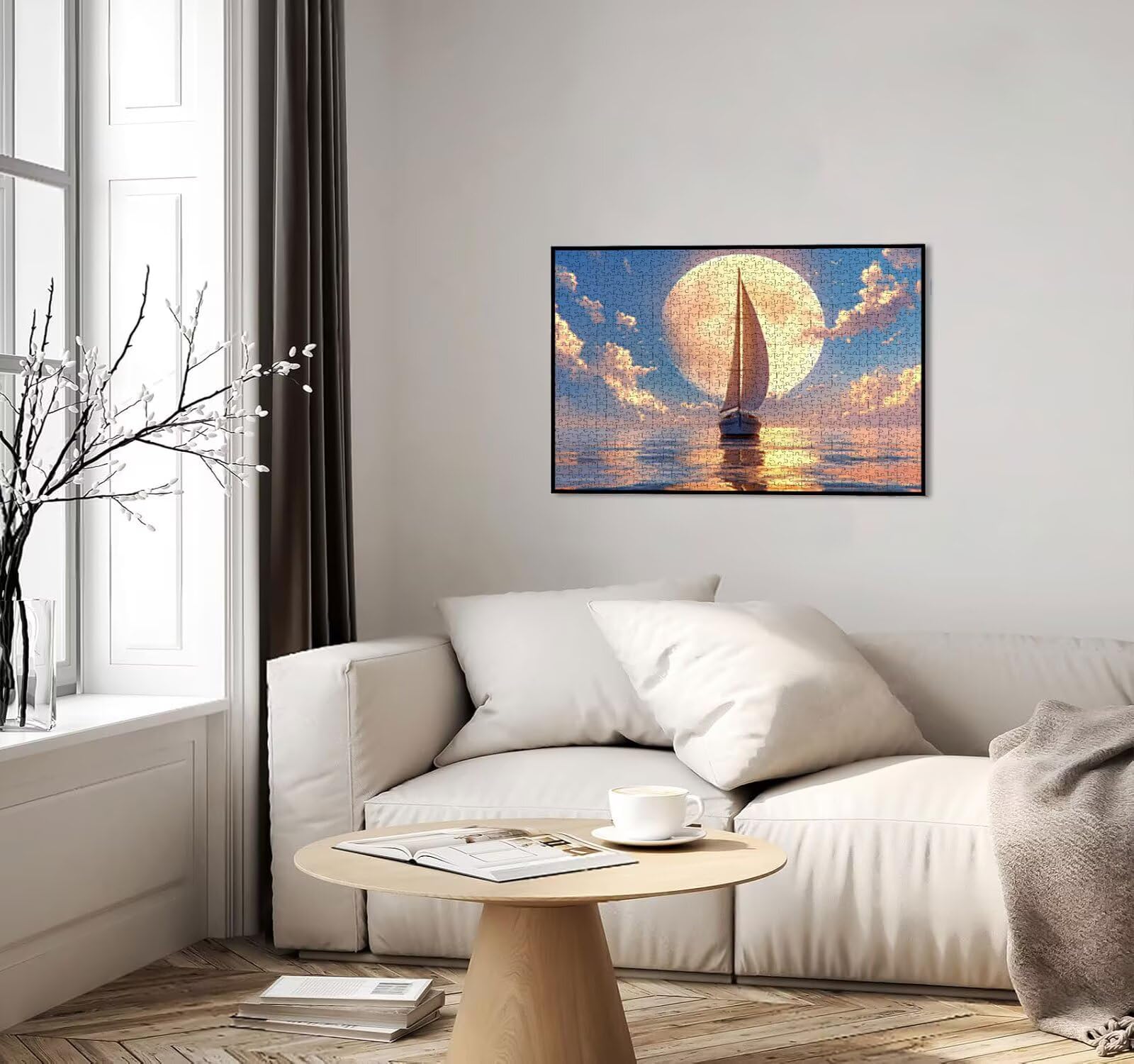 Puzzle 6000 sztuk, Księżyc Świeca Puzzle Dorosłych Puzzle, Wyzwanie Dekoracja Puzzle Gra Rozrywka Edukacyjna Gra dla całej rodziny, na prezent Dekoracja R7KH-193