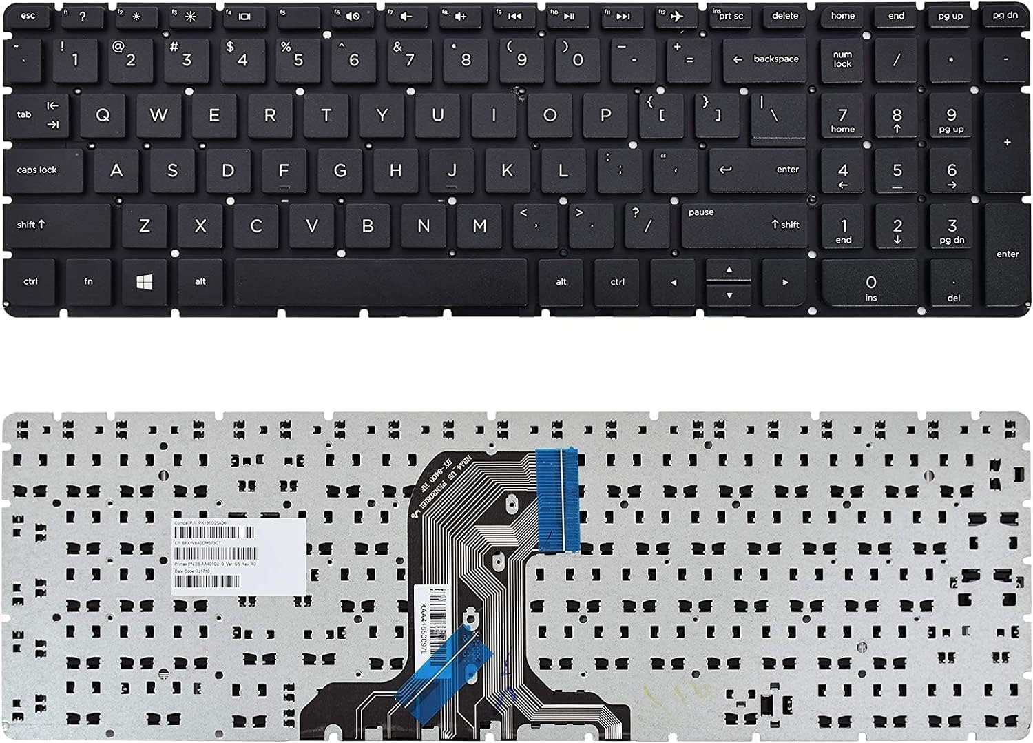 Wefly Laptop Keyboard Compatible for HP 15-AC 15-AY 15-AF 15-AJ 250 255 G5 TPN-C125 TPN-C122 Laptop Keyboard