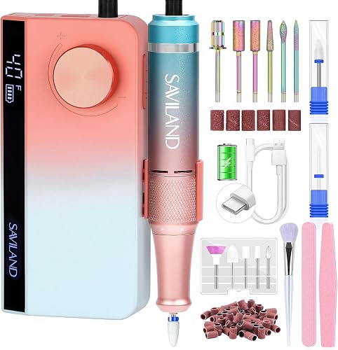 SAVILAND 40000RPM Portable Electric Nail Drill for Acrylic Powder and Gel