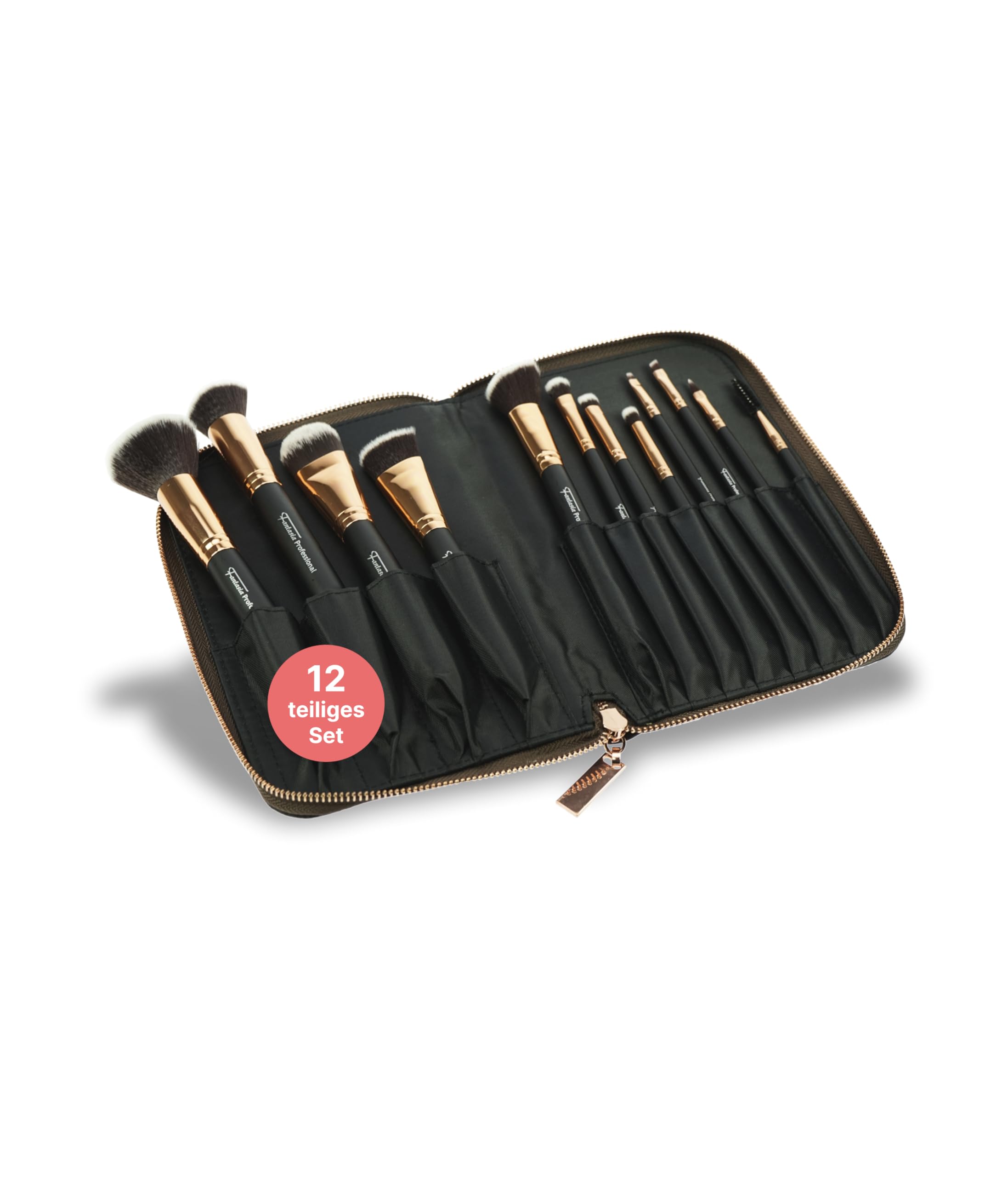 Fantasia Beauty Make Up Pinsel Set 12-teilig – Weiche, hautfreundliche Pinsel für ein natürliches Finish – Perfekt für Anfänger & Profis – Schminkpinsel Set vegan, leicht zu reinigen