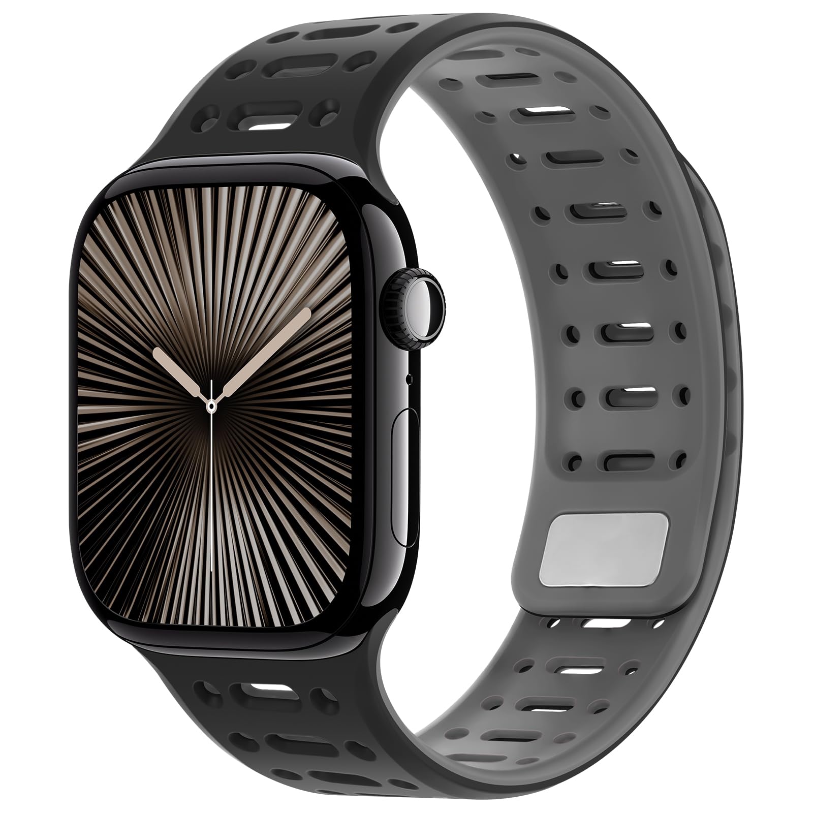 Amizee Compatible with Apple Watch Band 49/46/45/44/42/41/40/38mm Men, Silicone Breathable Magnetic Strap for iWatch Ultra 3/2/1 Series 11 10 9 8 7 6