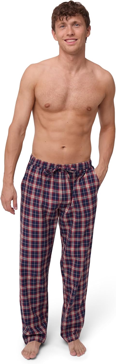 DANISH ENDURANCE Pyjamabroek voor Heren, 100% Biologisch Katoen Lounge Broek Heren, Relaxed Fit met Zakken Camel Ruit M