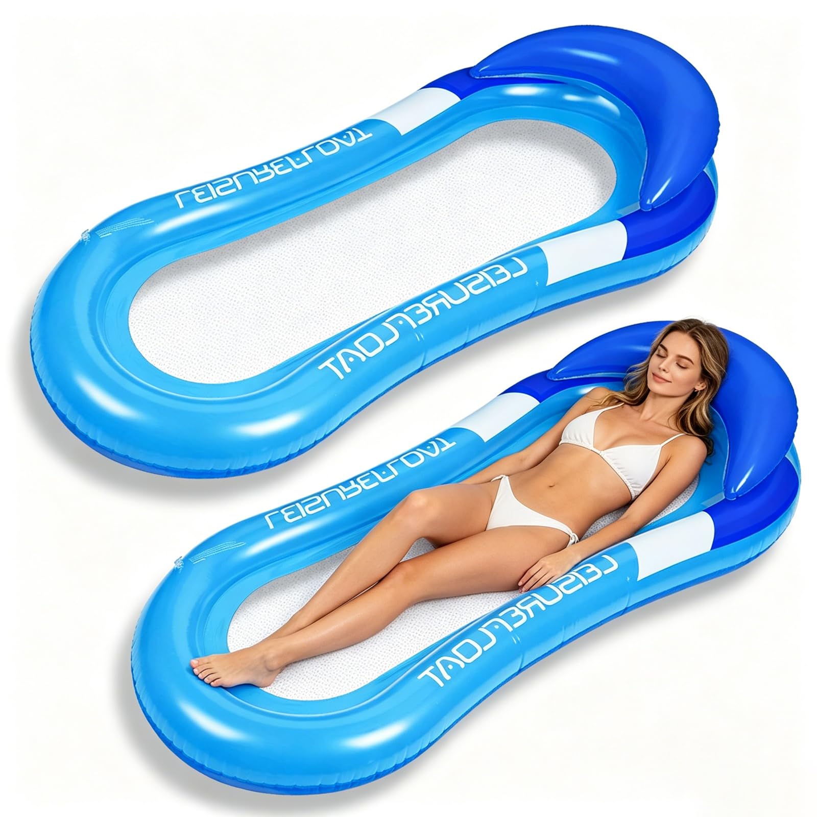 Colchoneta Hinchable De Malla Para Piscina – Hamaca Acuática De 160x90 Cm, Capacidad De 300 Libras, Para Adultos Y Niños