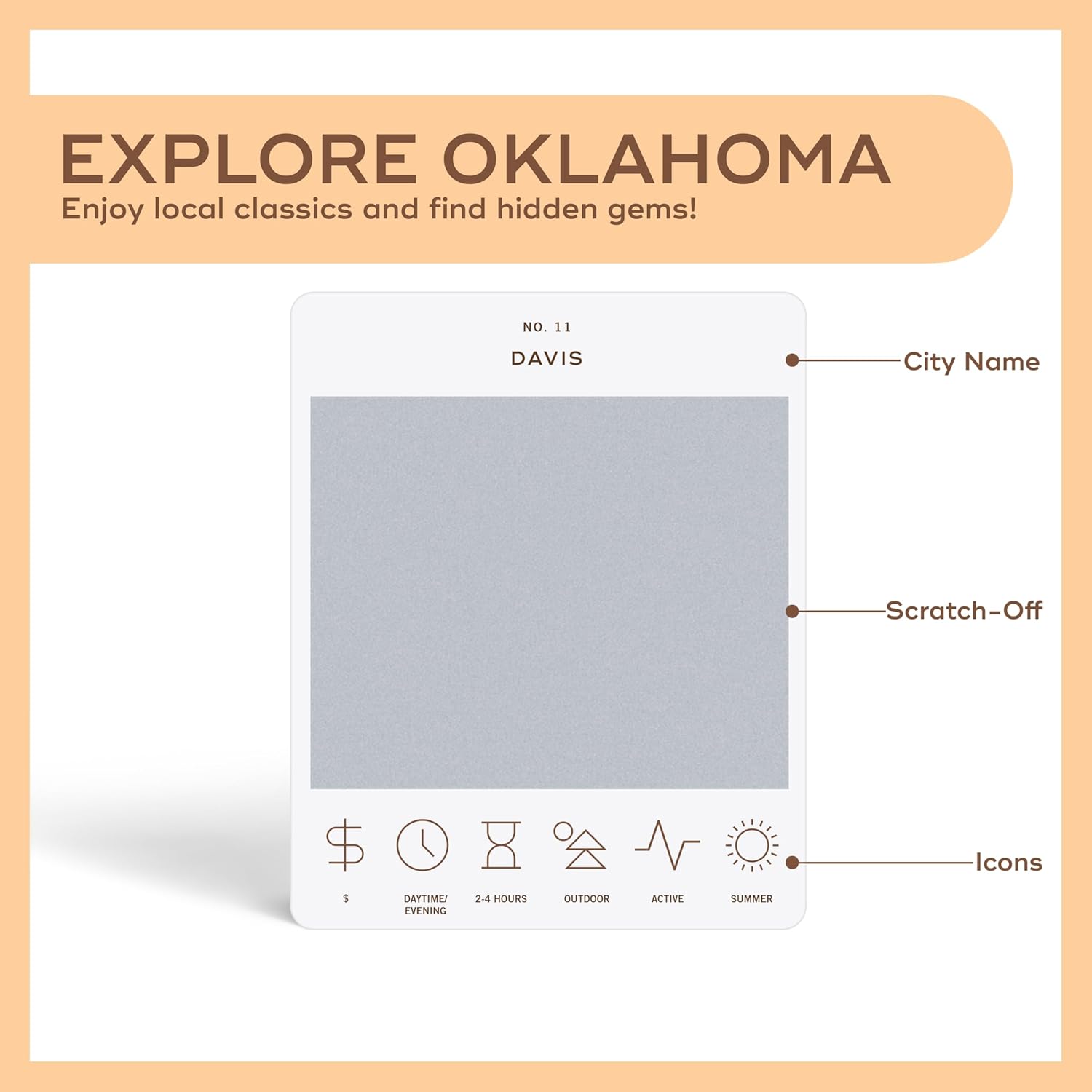 Oklahoma Adventure Bucket List: 50 Scratch-Off Card Game for Outdoor Activities, Tourist Attractions, and Road Trips - Perfect Travel Gift and Guide for Exploring Oklahoma