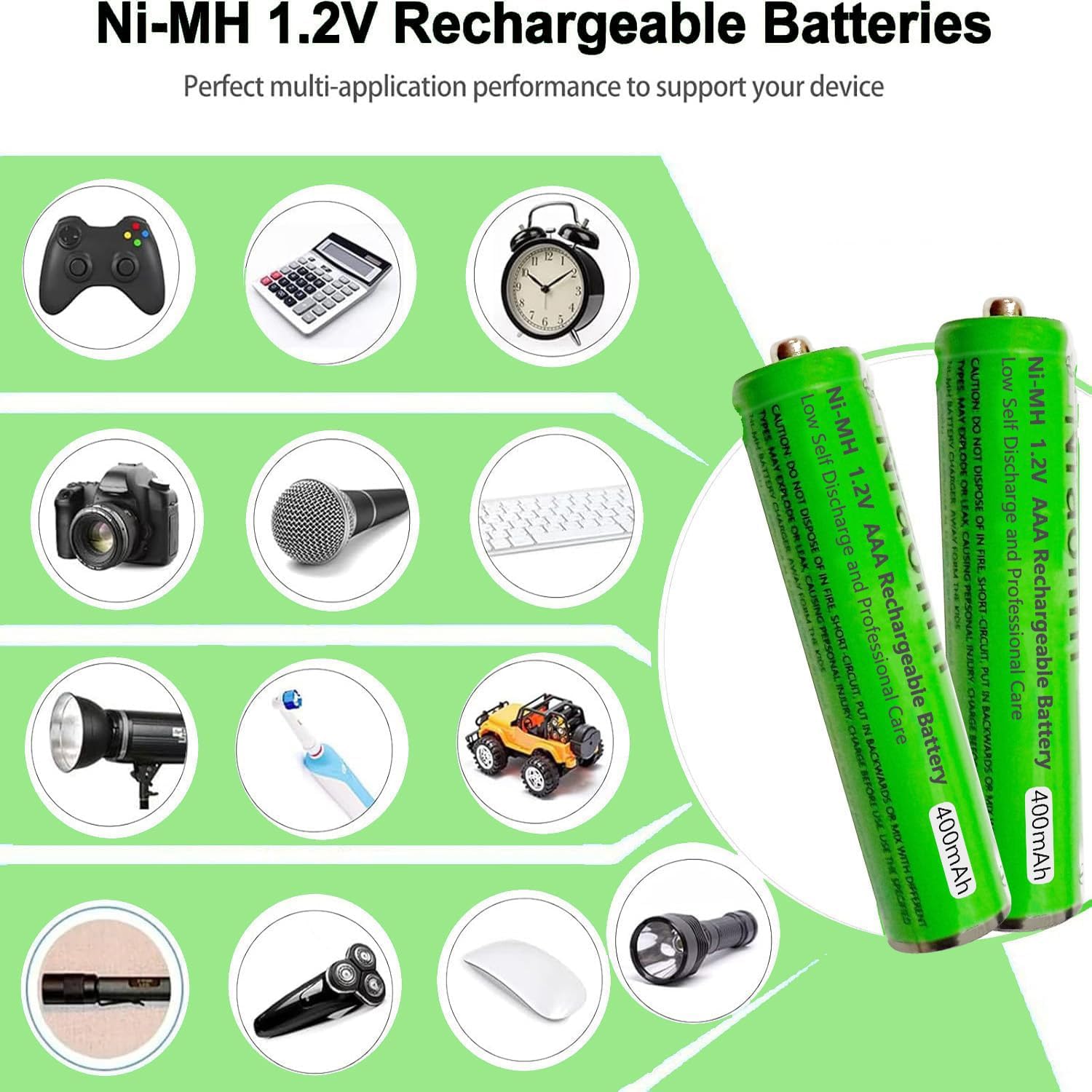Piles Rechargeables AAA 400mAh 1,2V Ni-MH pour Gigaset, Lot de 4