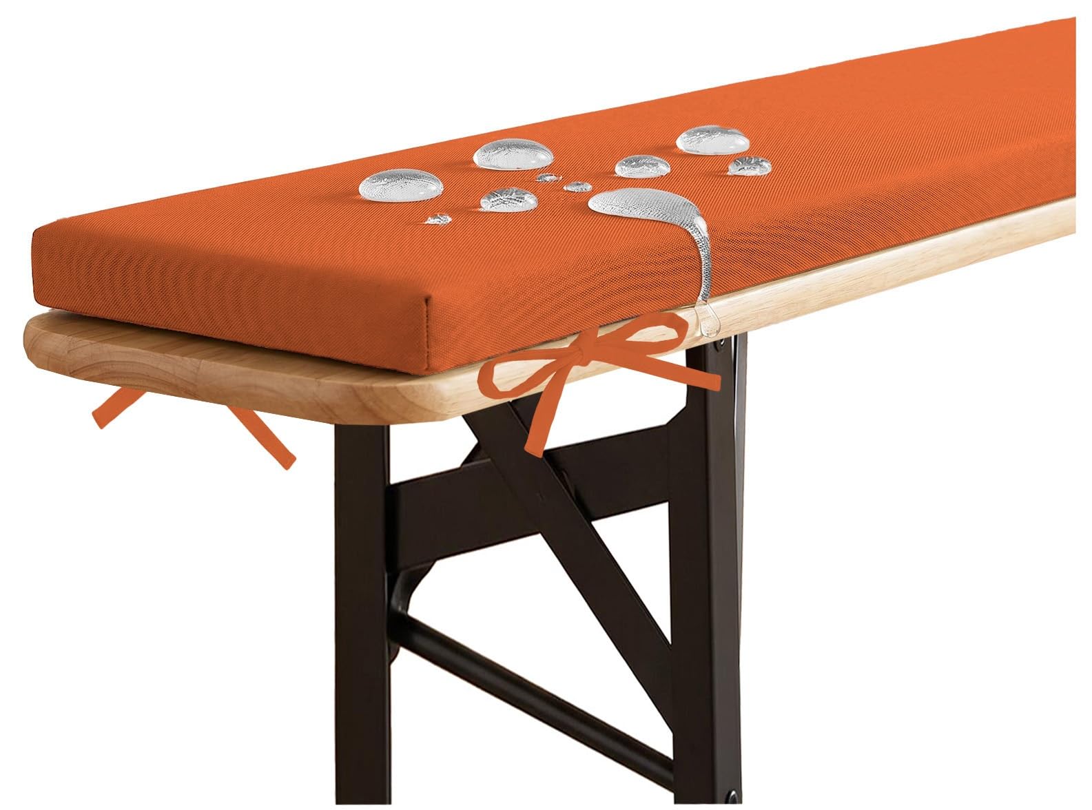 YNJJKA Outdoor Picnic Bench Seat Cushion, Outdoor Picnic Table Seat Benchs Cushions with Zipper, Long Narrow Bench Cushion Waterproof 80% Thick 5cm/1.9" with Ties(Dark Orange,120x50 cm 47x20 in)