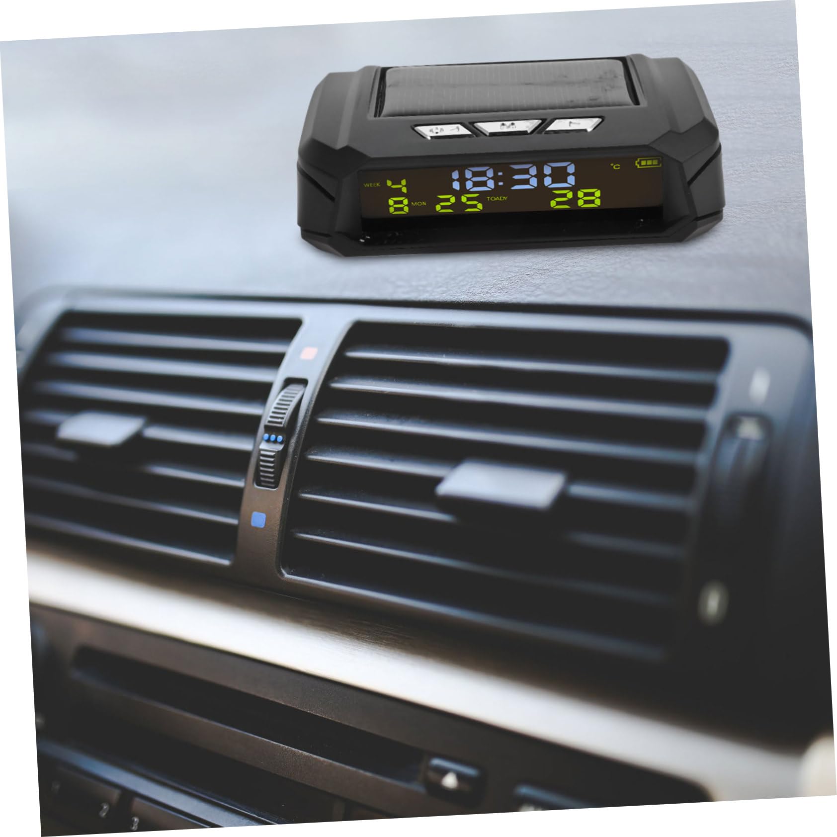 Reloj Solar Digital de Salpicadero para Coche con Fecha y Temperatura