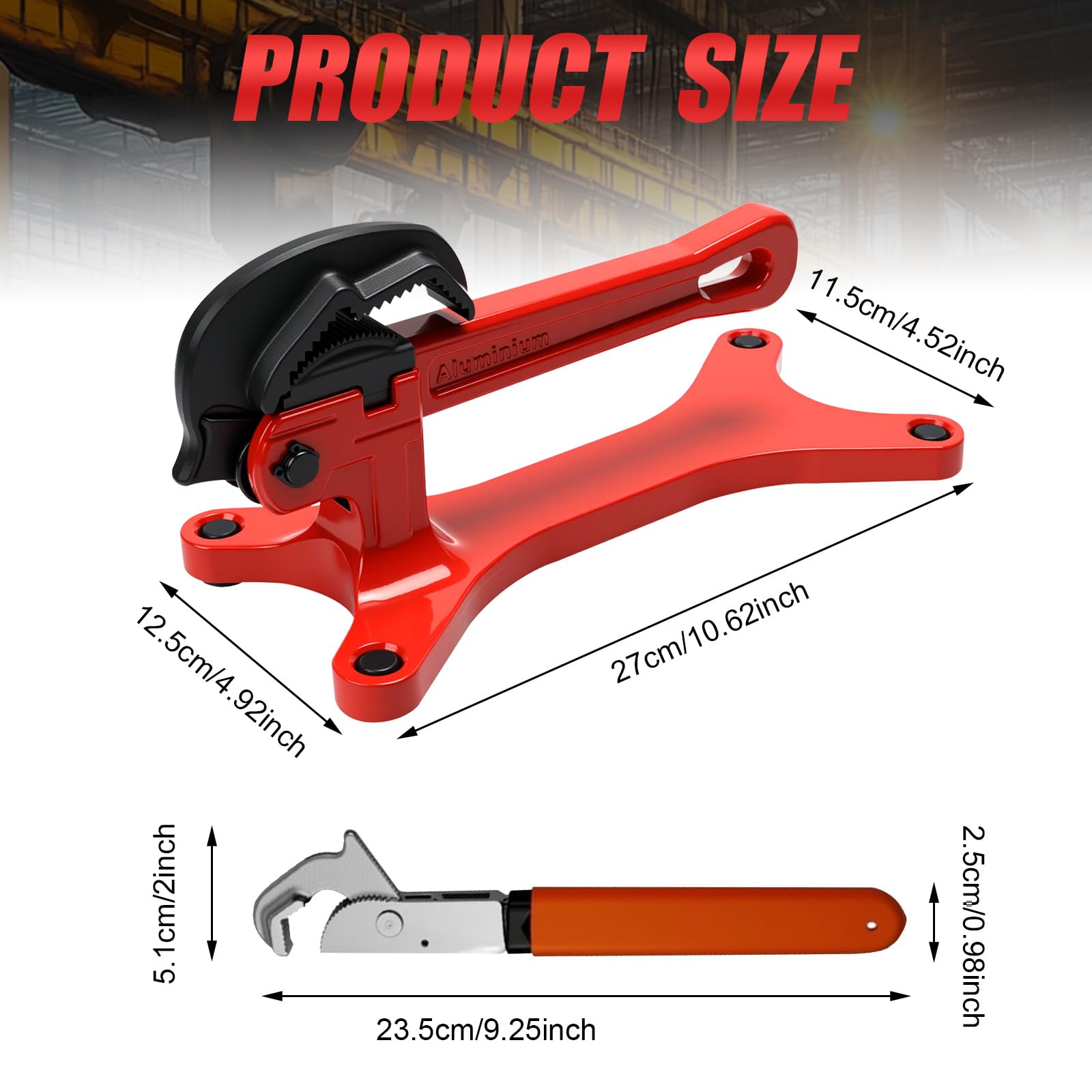 Qivine Tornillo de Banco de Trabajo, Portátil Herramientas Taller Mecanico para Tubos de 0,3 a 3,8cm, Mini Gatos Carpintero con Llave Inglesa, Ajuste Automático