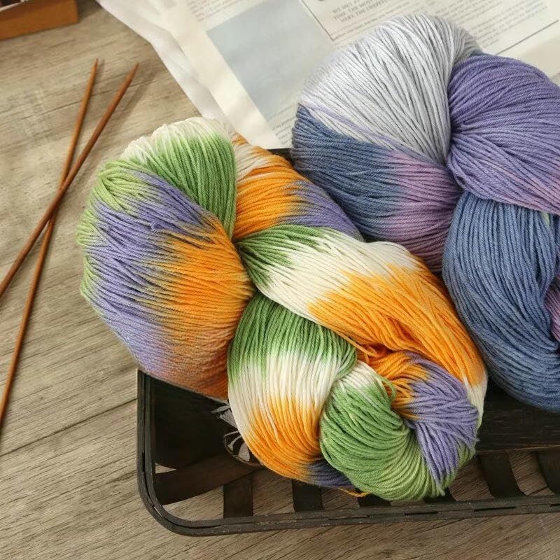 2 Piezas de 235-250 g de Hilo de Lana para Tejer a Mano, Hilo de Lana Degradado, para Tejer Gorros, suéteres, Bufandas y Mantas de Crochet