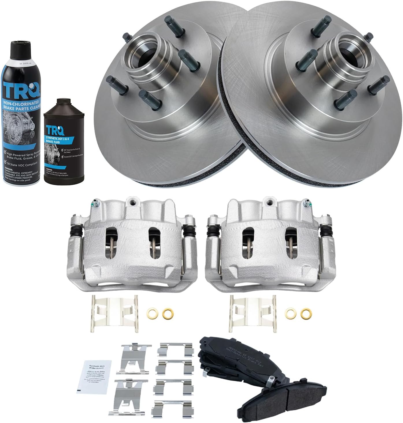 TRQ Front Brake Pad & Rotor Kit Compatible with 95-02 Ford 98-00 Mazda 97-01 Mercury