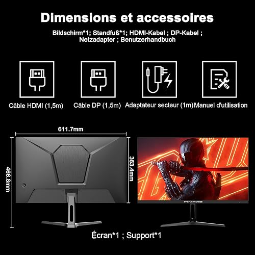 Minifire Écran PC Gamer 27 Pouces, 180Hz,WQHD 2560 X 1440, IPS, 120% sRGB - 9