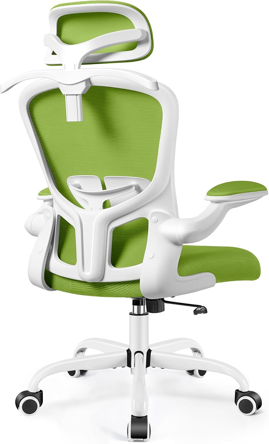 FelixKing Office Chair with Headrest, Ergonomic Desk Chair with Wheels, Task Swivel Comfy Chair with Adjustable Lumbar Support, Breathable Mesh Computer Chair with flip-up Armrests (Green) 9