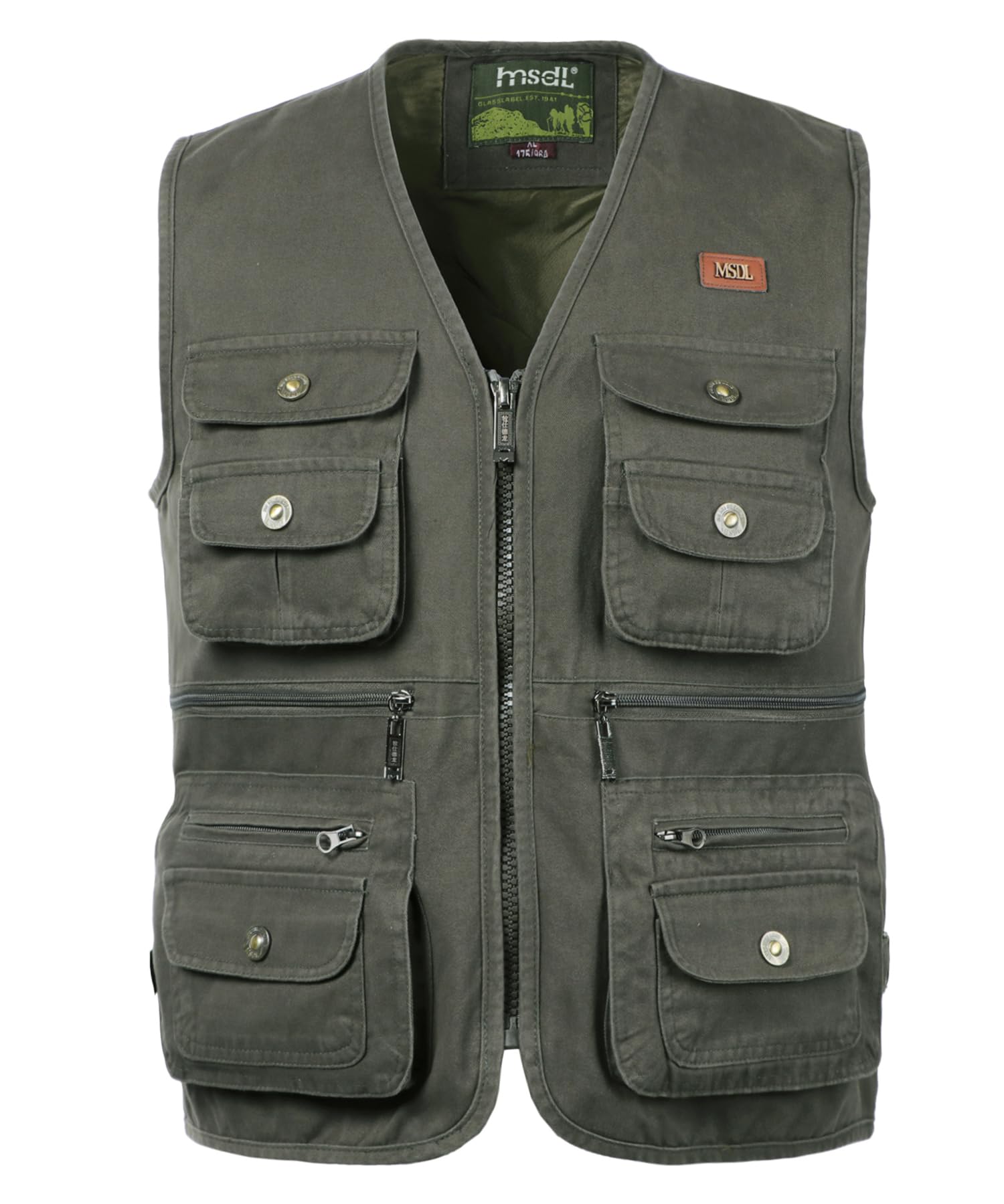 Oralidera Men's Outdoor Hunting Vest Reporter Vests Sleeveless Jacket Fishing Vest Photography Leisure Vest Safari Vest with Many Pockets for Hunting Fishing Camping