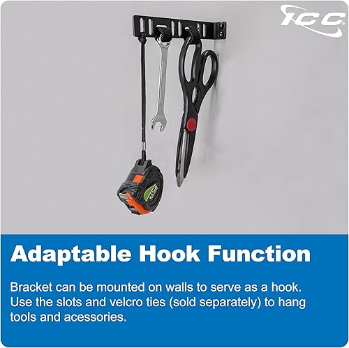 Miniatura 5 de ICC Soporte metálico para gestión de cables en forma de L, paquete de 25  Organizador para centros de datos, racks de red y cableado estructurado