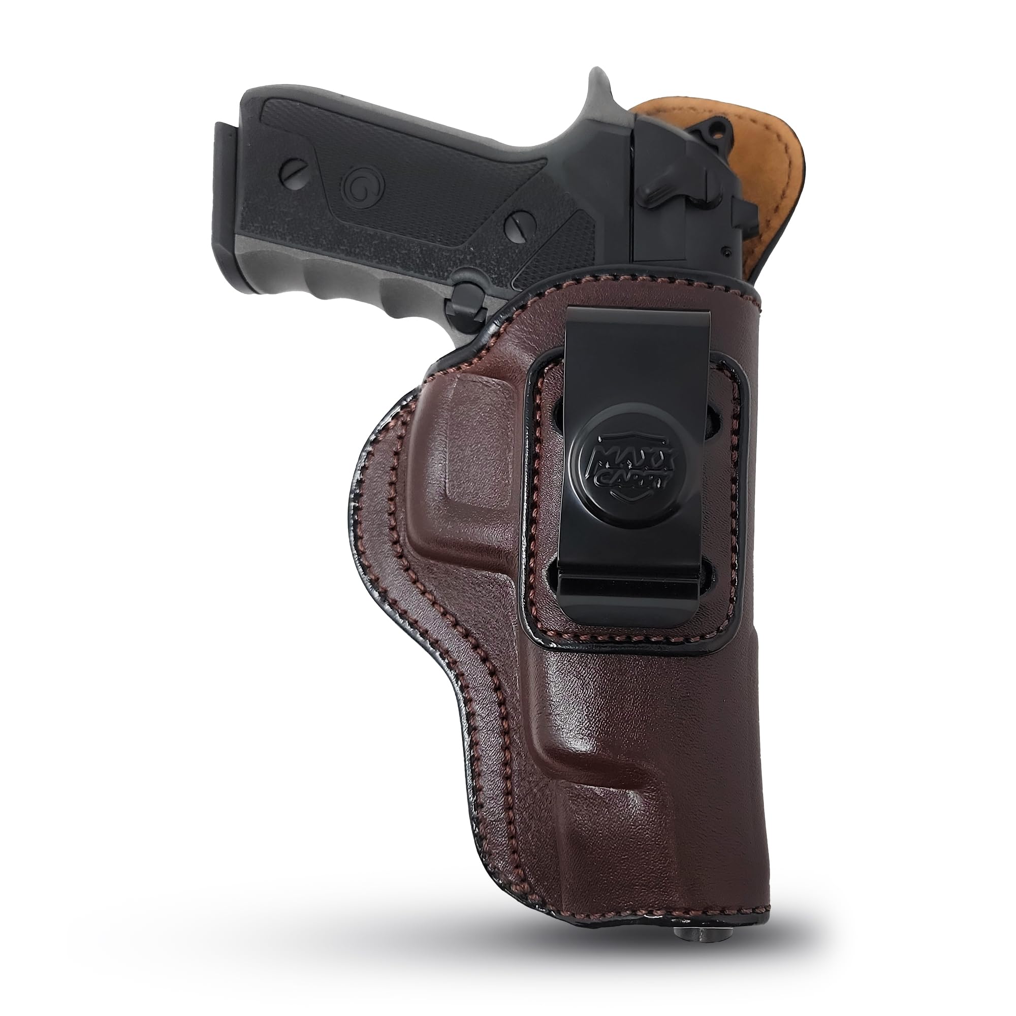 Genuine Leather Iwb Holster for Beretta 92FS Pistol - Tactical Handgun Iwb Leather Holster Beretta - Leather Concealed Carry Holster - Comfortable Appendix Everyday Carry - Maxx Carry Holsters by PH