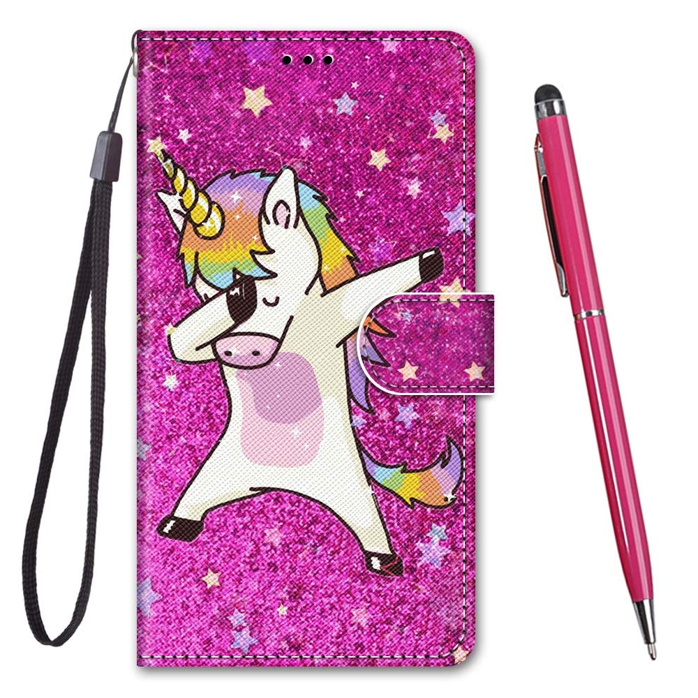 TOUCASA for Honor 8A Case, for Honor 8A Case, Creative Painted Wallet Case PU Leather Flip Magnetic Colourful Kickstand Card Slots Folio Protection Case for Huawei Honor 8A,Shy Horse — image 1