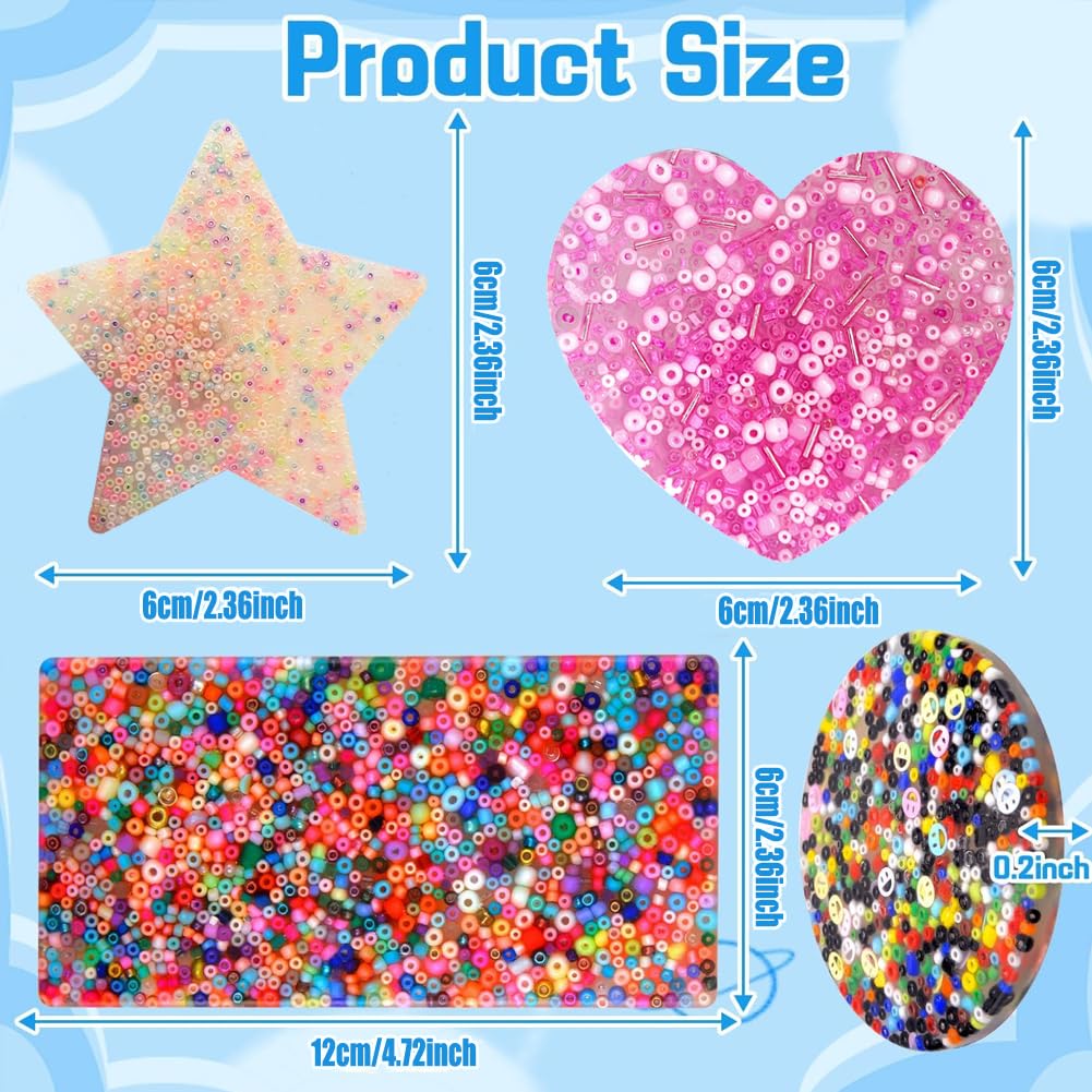 Skin Picking Fidget Toys, 4 Stück Silikon Spielzeug - Fünfzackiger Stern, Herzförmig, Rund, Rechteckig - Haut Picking Relief Toy für ADHD OCD