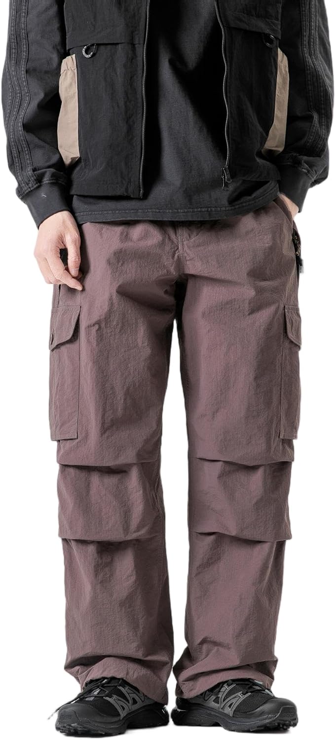 Unisex Parachute Cargo Pants Y2k–Quick Dry Joggers Lightweight Waterproof Baggy Hiking Fishing Work Pants for Outdoor