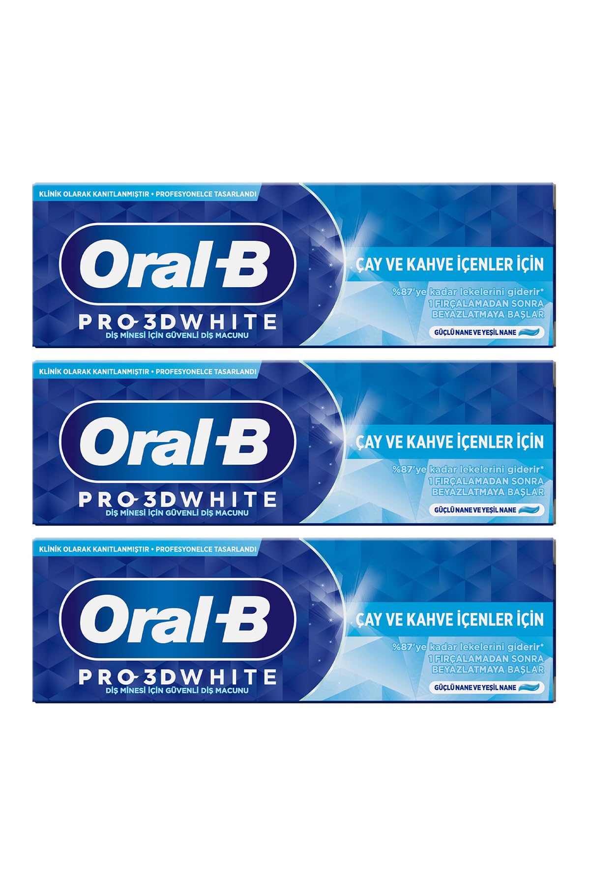 Oral-B 3D White Çay ve Kahve İçenler için Diş Macunu 75 ml 3lü paket