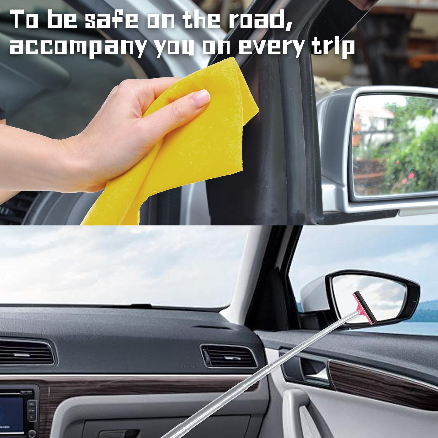 Pulitore Per Specchietti Retrovisori Auto - Telescopico, In Acciaio E Gomma, Per Auto, Jeep, SUV - Foto 4