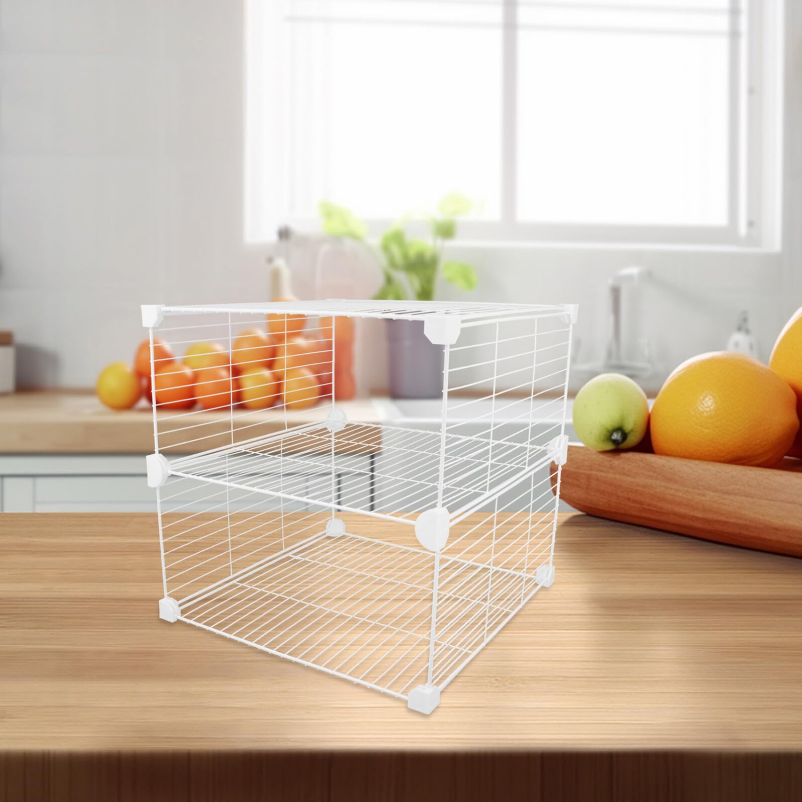 Organizador Metálico para Congelador con Divisores Ajustables Estante Separador para Nevera para Cocina Despensa y Arcón Congelador
