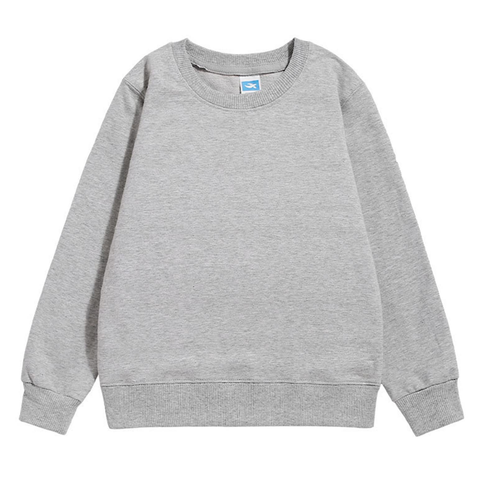 Sudadera para niños y niñas, manga larga, cuello redondo, algodón, monocolor, para guardería, escuela, uniforme escolar, unisex, suéter de entretiempo
